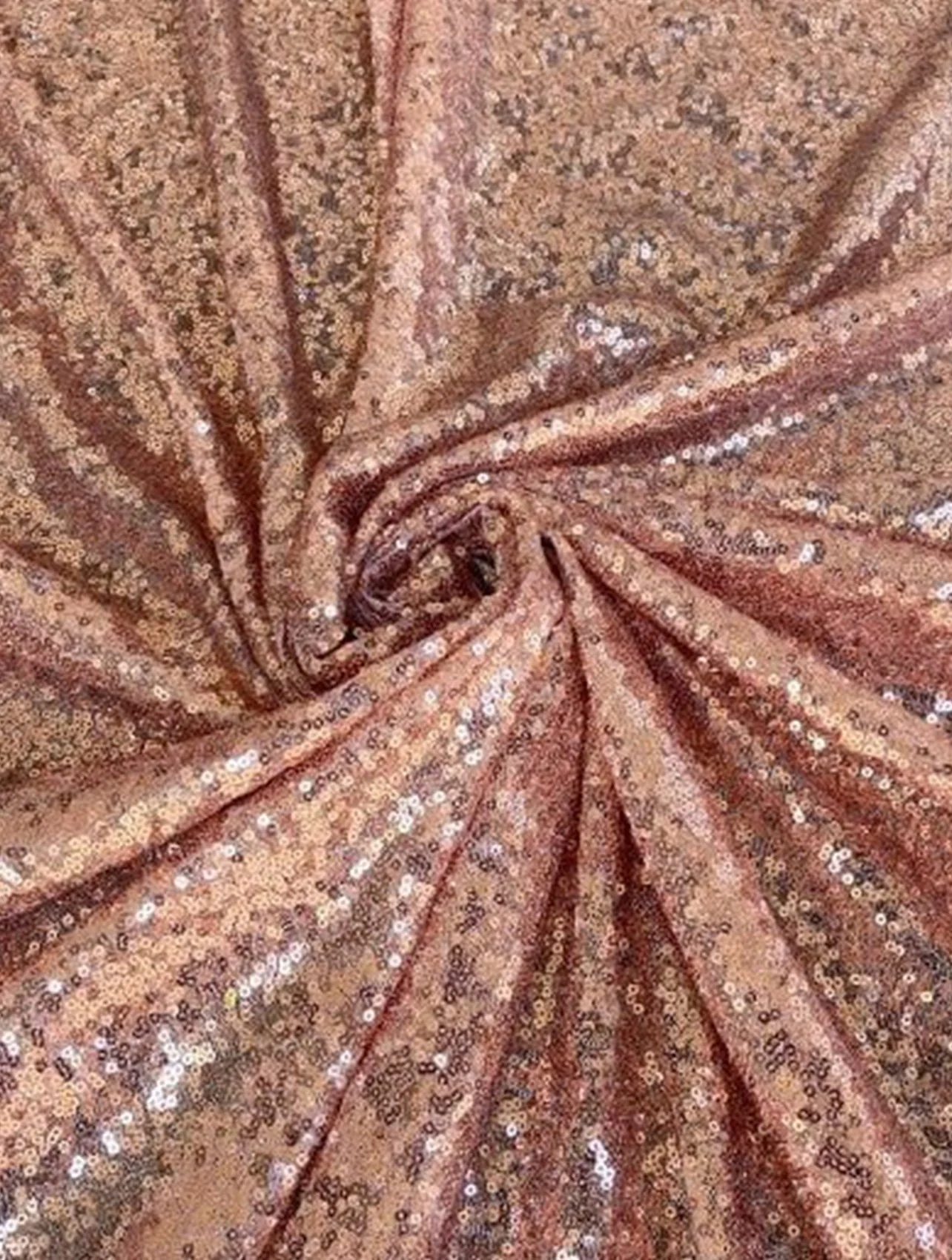 Rose Gold Stretch Sequin on Mesh - Image 4