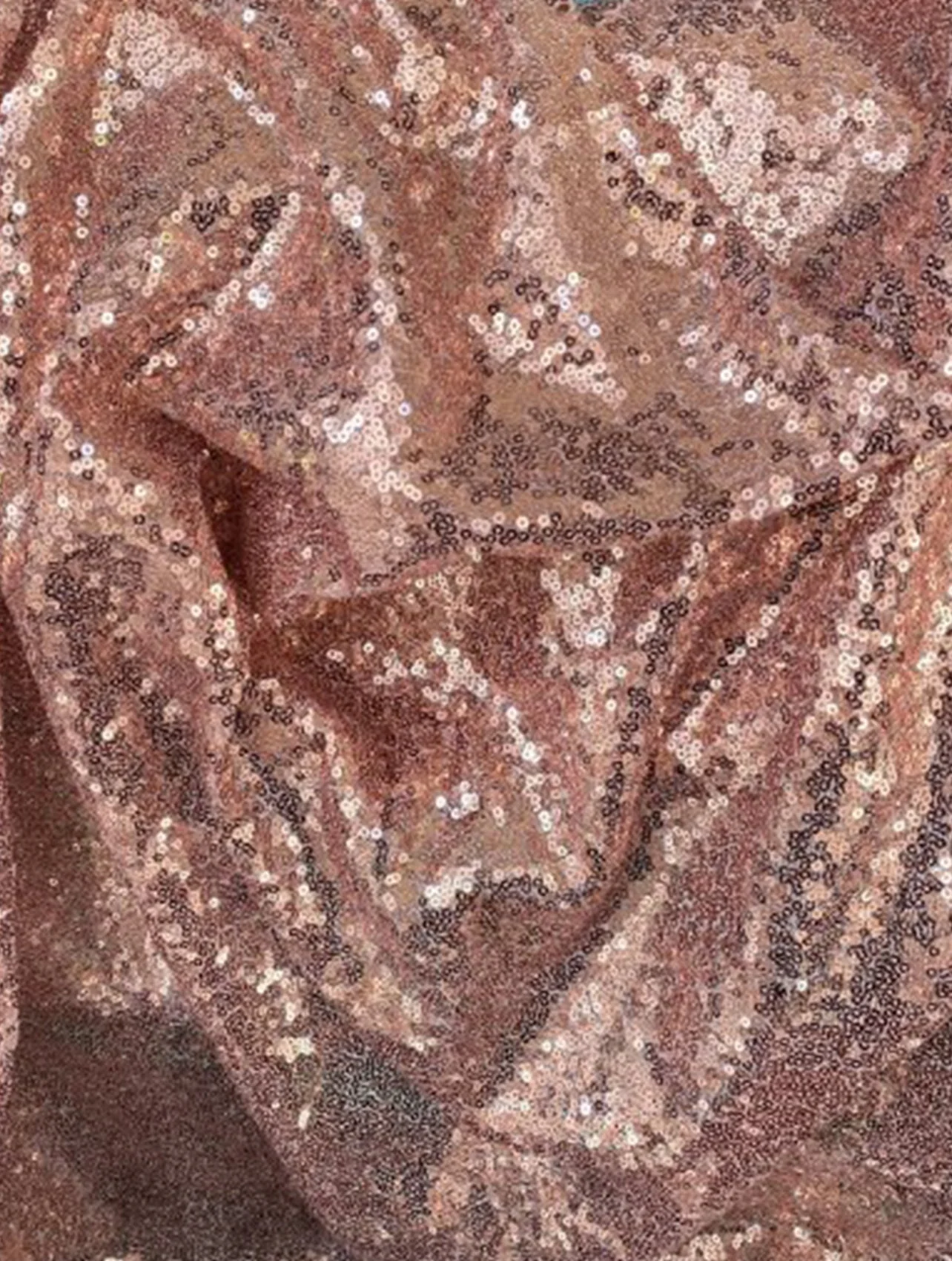 Rose Gold Stretch Sequin on Mesh - Image 5