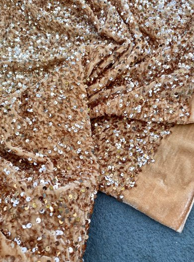 Rose Gold Sequin on Velvet - Image 5