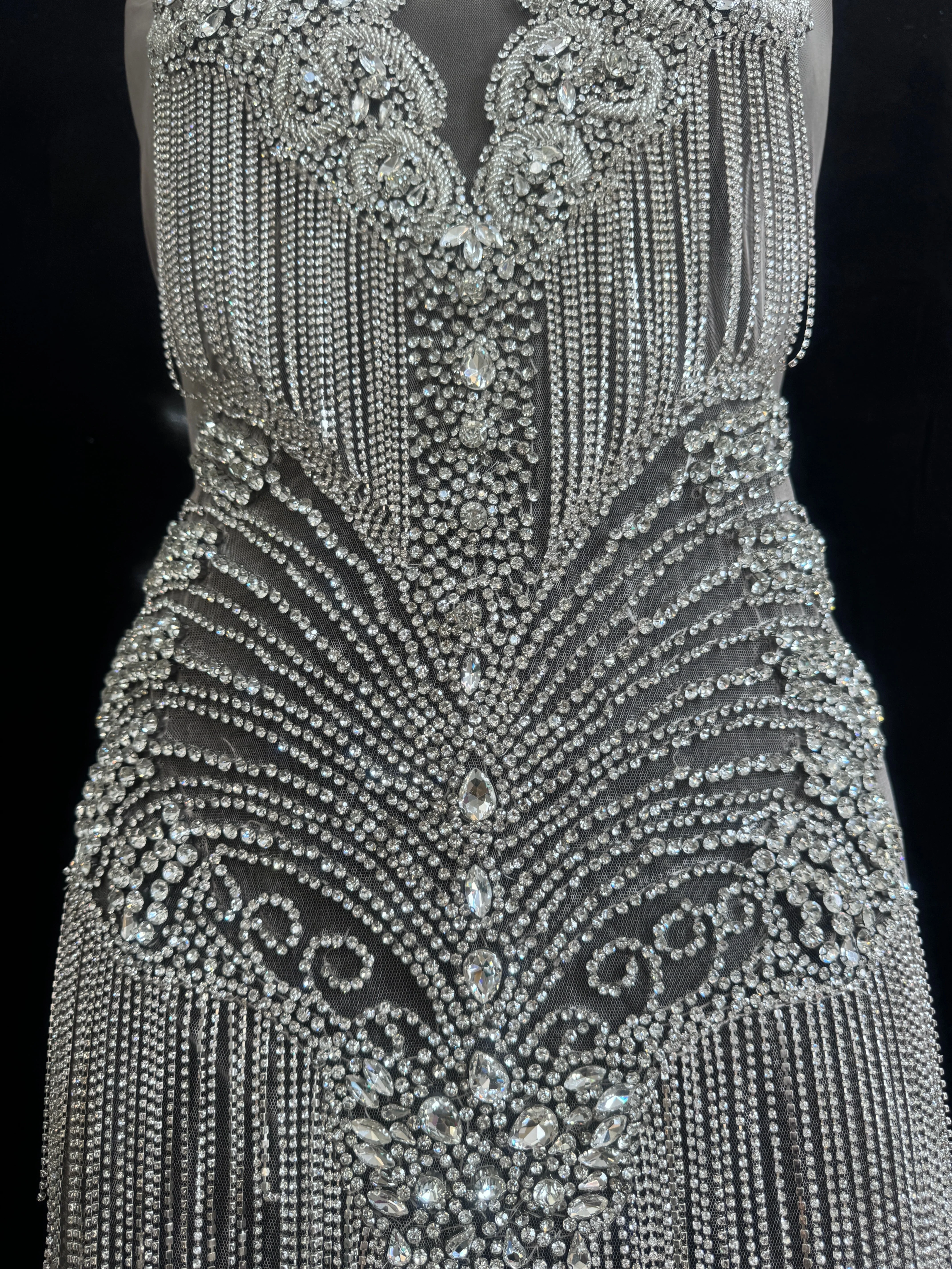 Rosie Silver Rhinestone Bodice Applique - Image 3