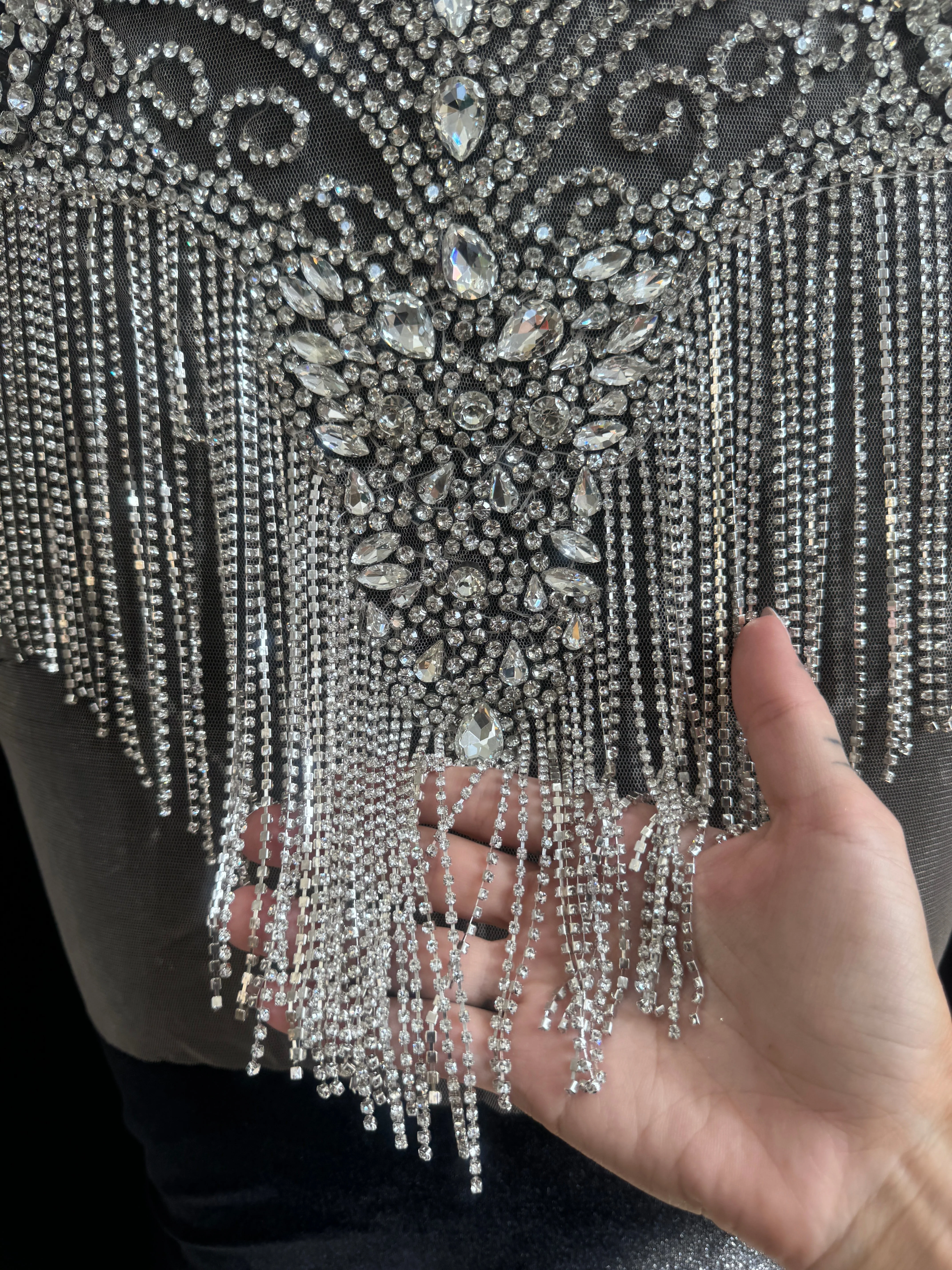 Rosie Silver Rhinestone Bodice Applique - Image 5