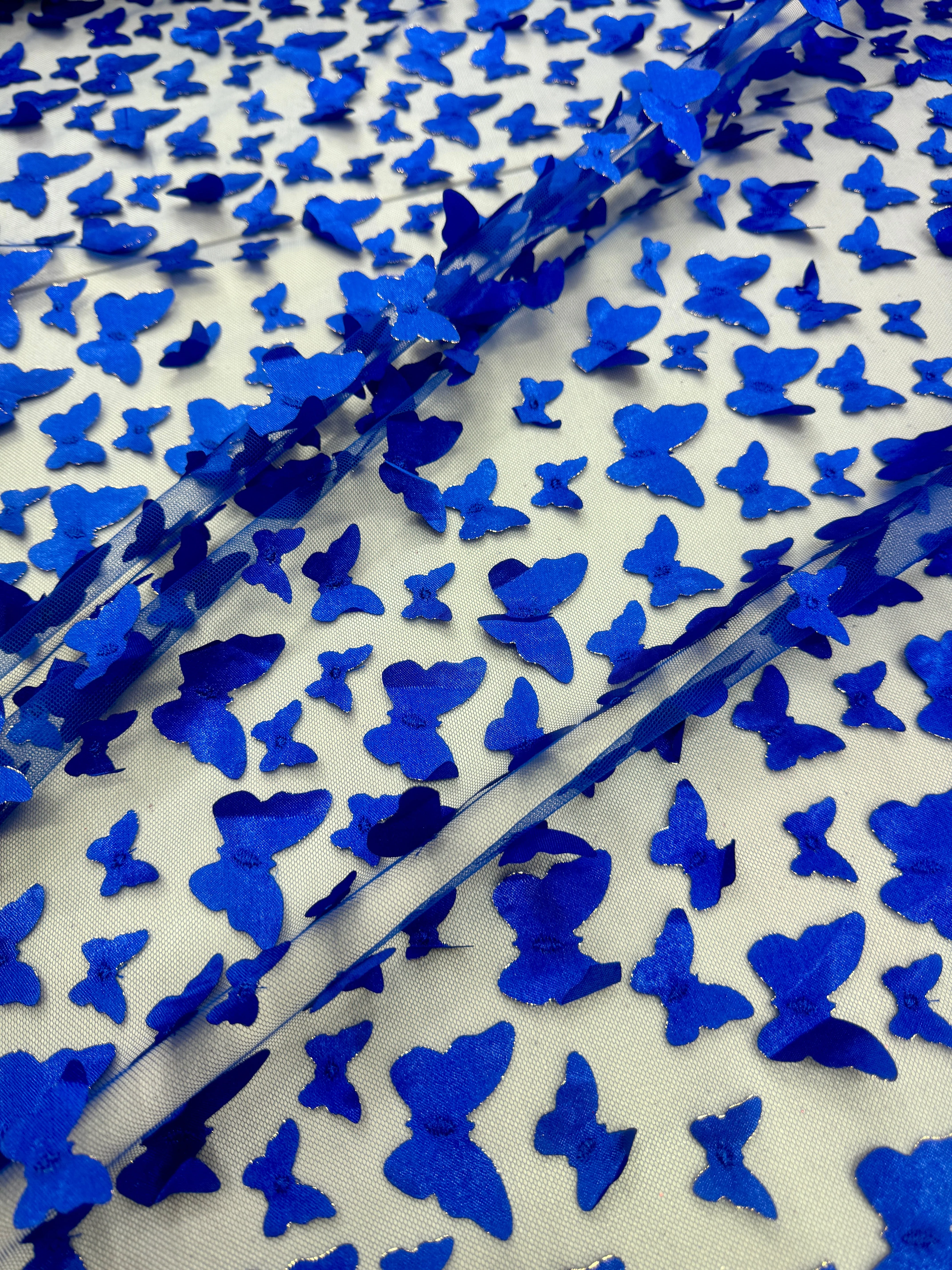 Royal Blue 3D Butterfly Lace - Image 3
