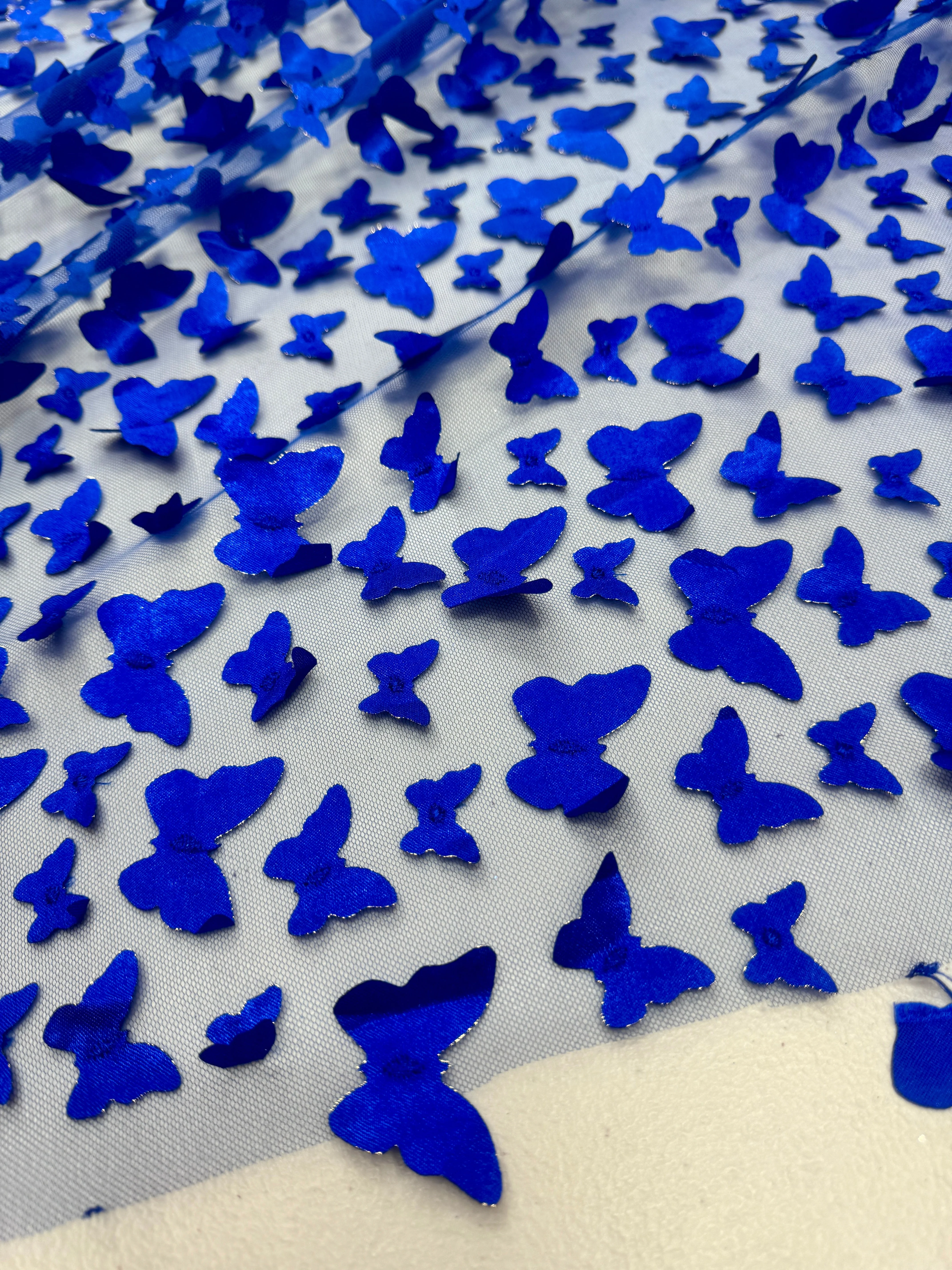 Royal Blue 3D Butterfly Lace - Image 4