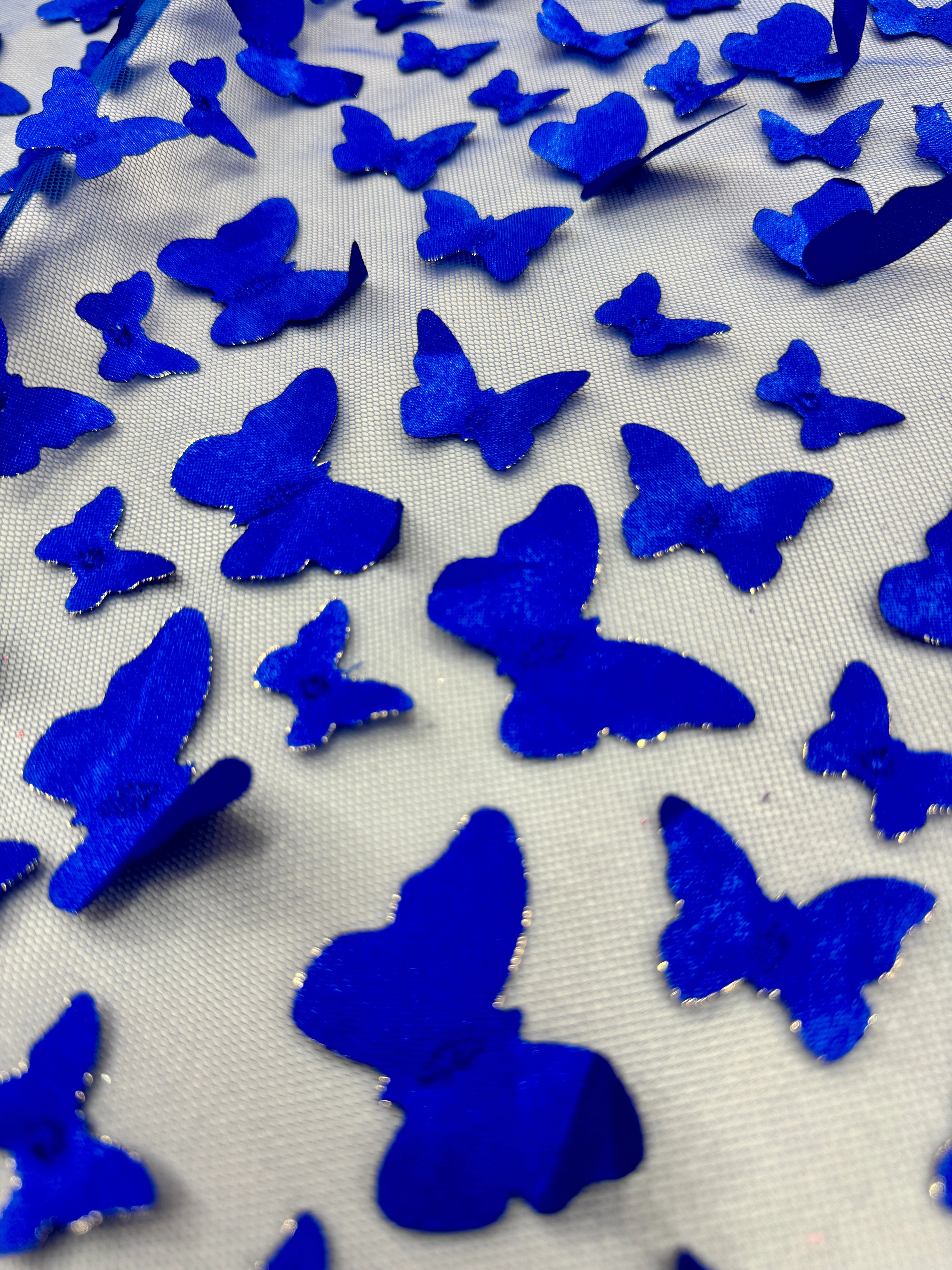 Royal Blue 3D Butterfly Lace - Image 5
