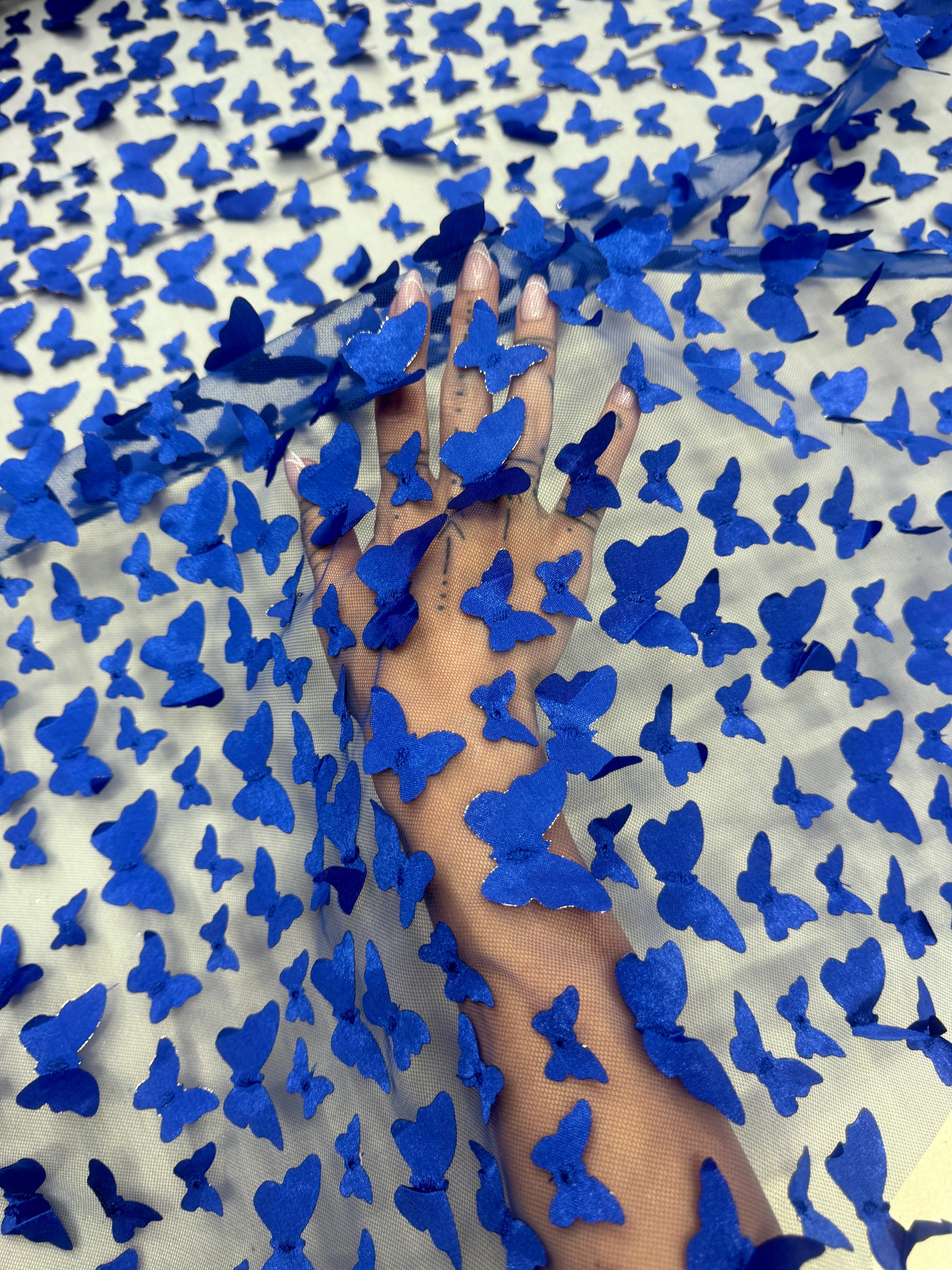 Royal Blue 3D Butterfly Lace - Image 6