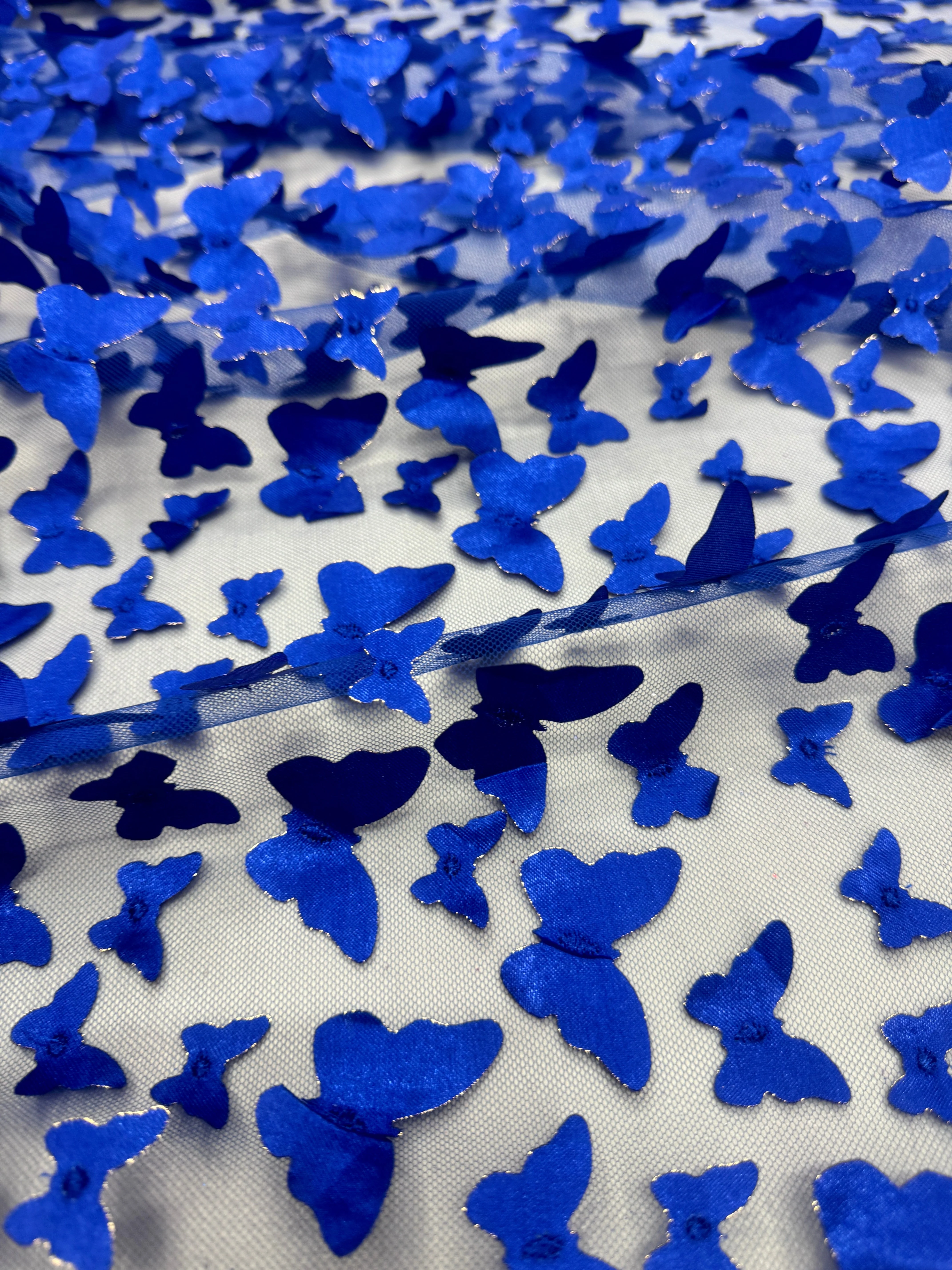 Royal Blue 3D Butterfly Lace - Image 7