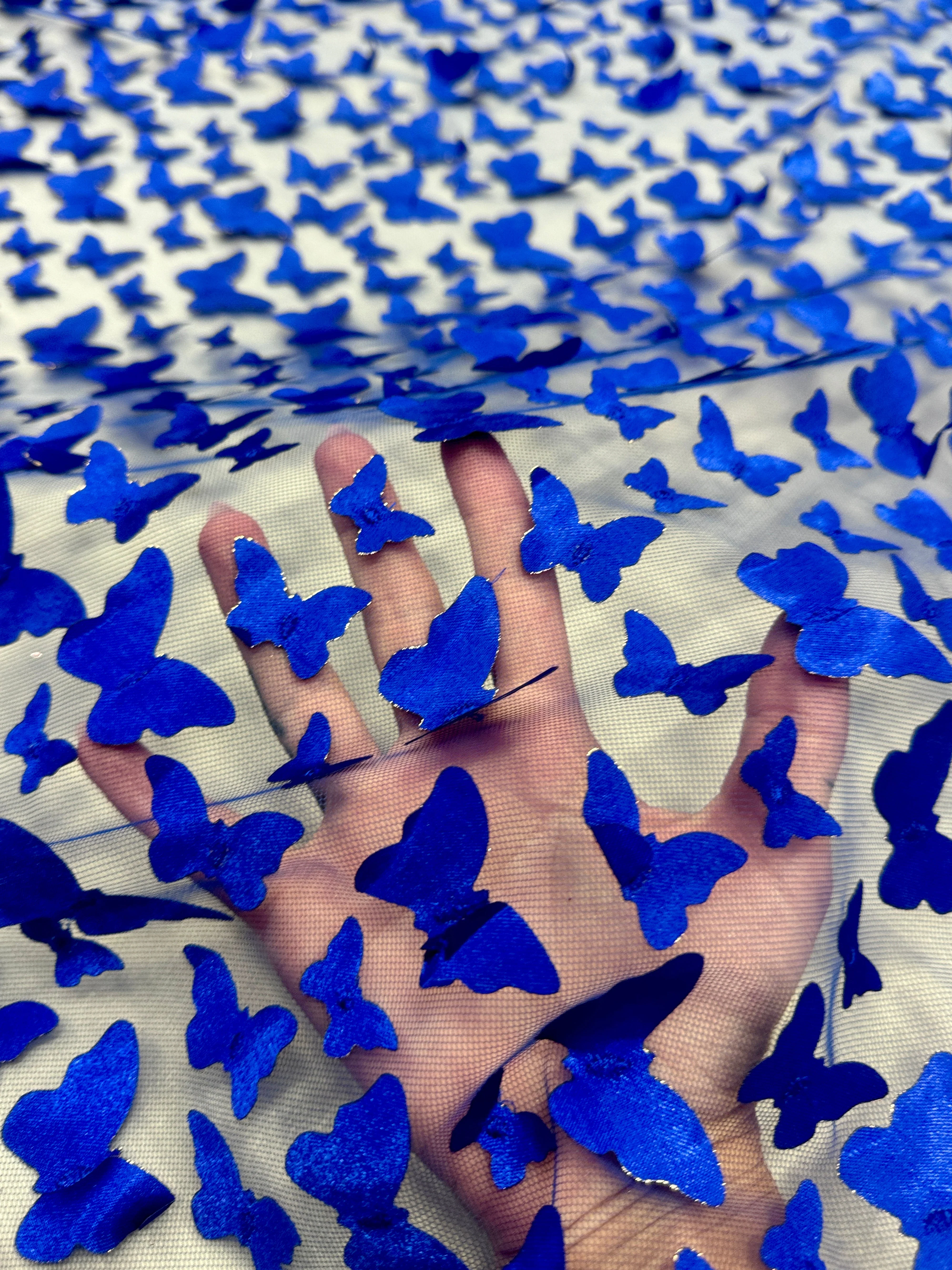 Royal Blue 3D Butterfly Lace - Image 8