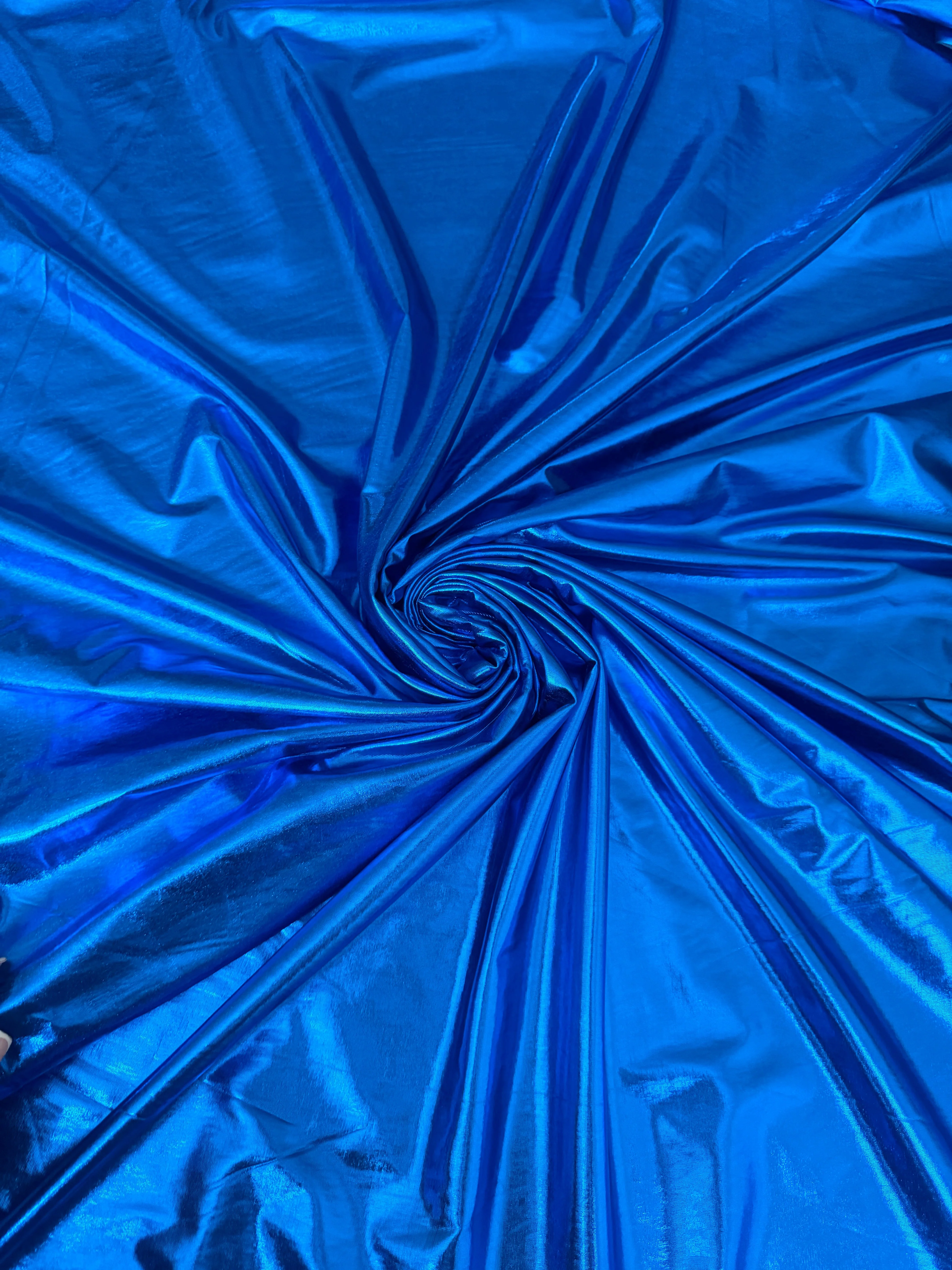 Royal Blue Coated Spandex Pleather - Image 4