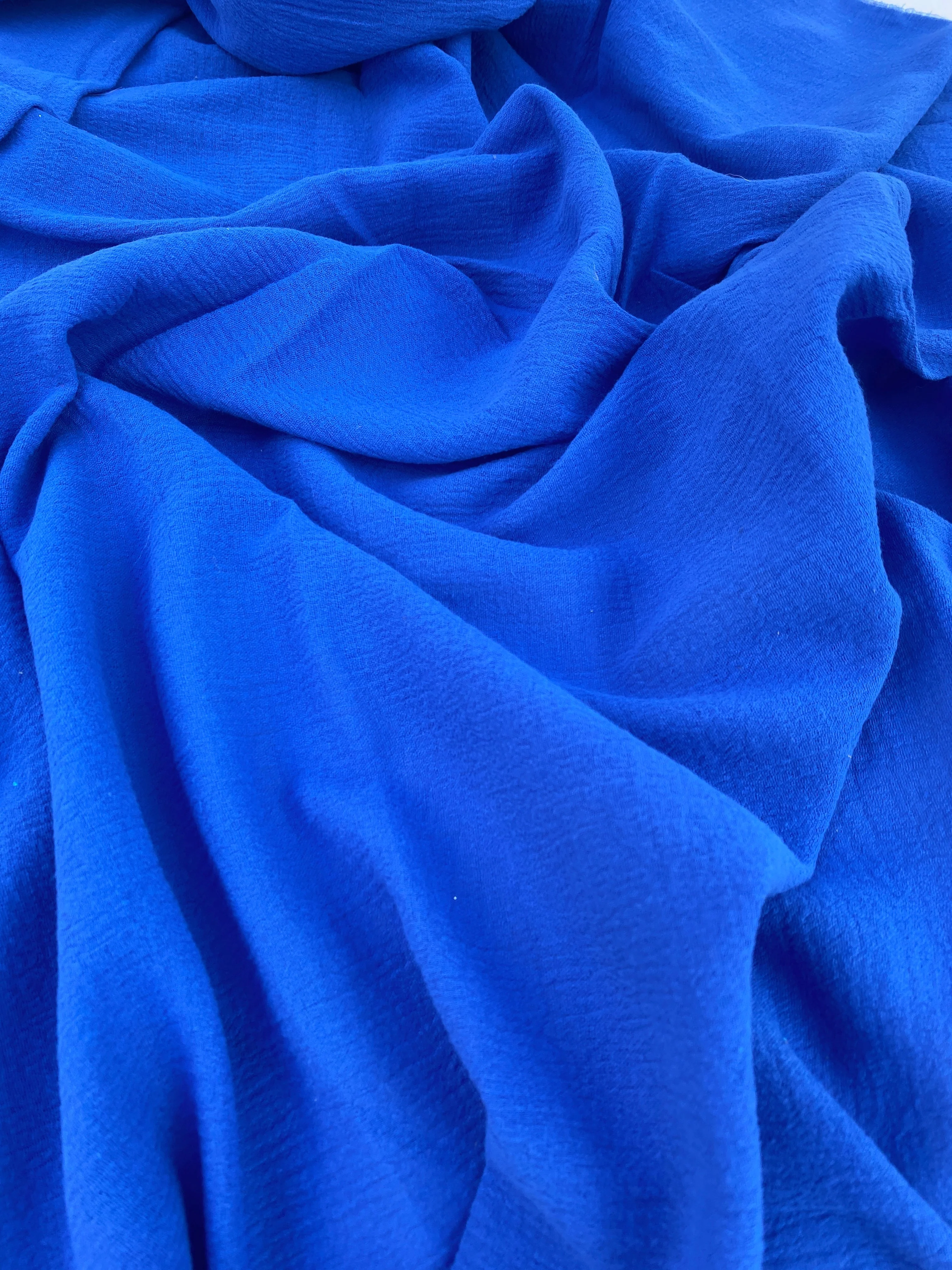 Royal Blue Crinkle Cotton Gauze - Image 5