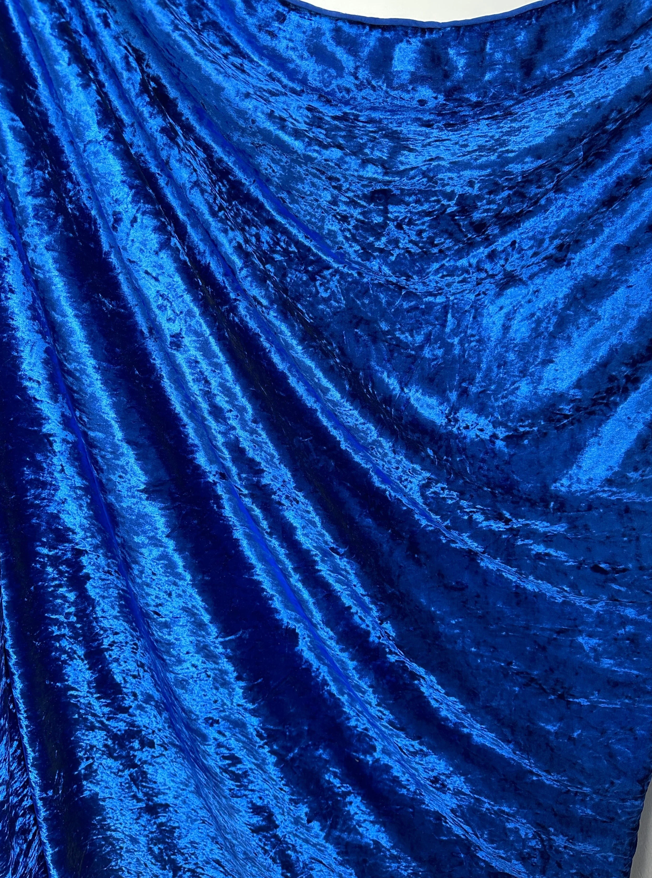 Royal Blue Stretch Crushed Velvet - Image 11