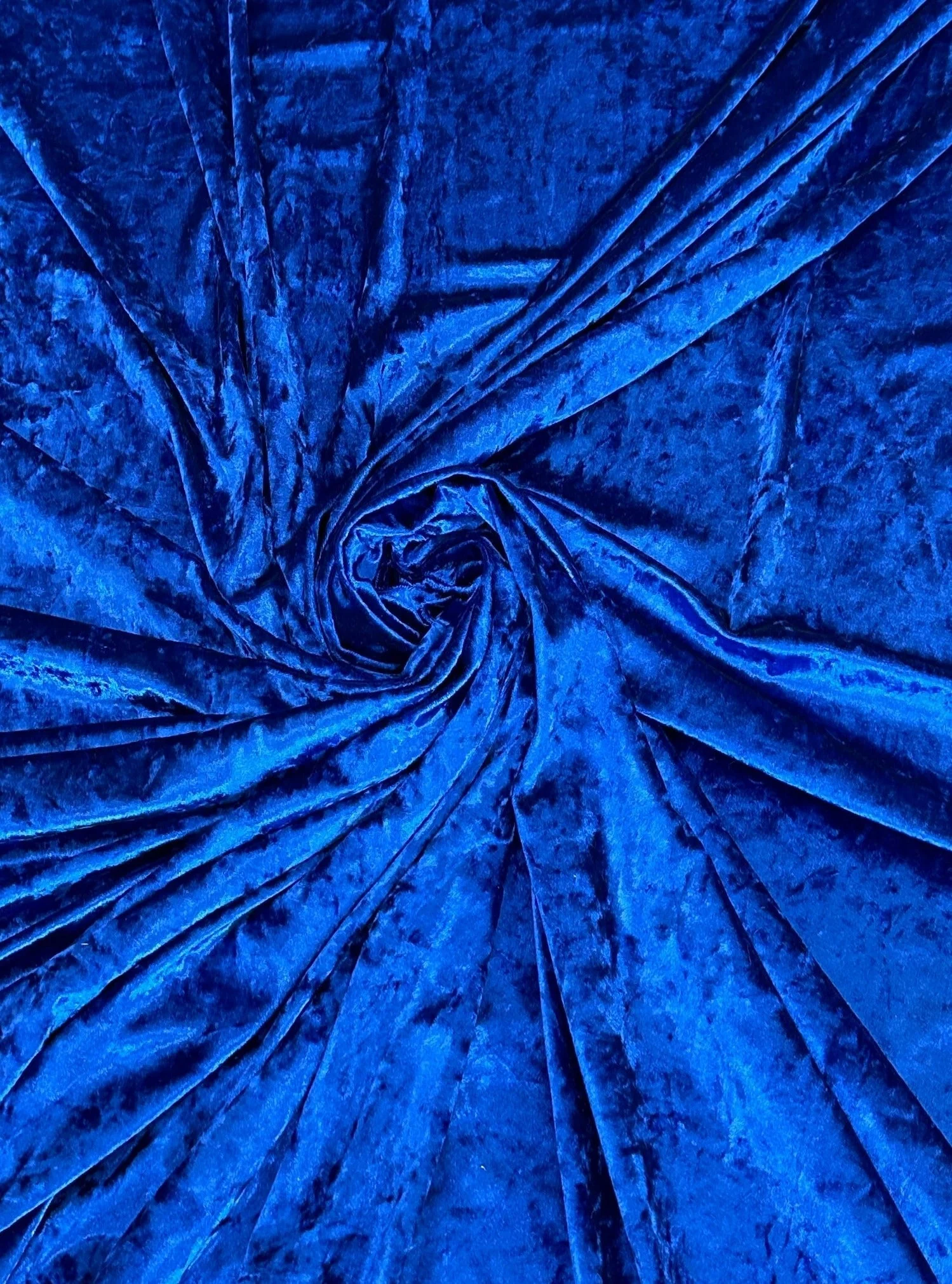 Royal Blue Stretch Crushed Velvet - Image 2