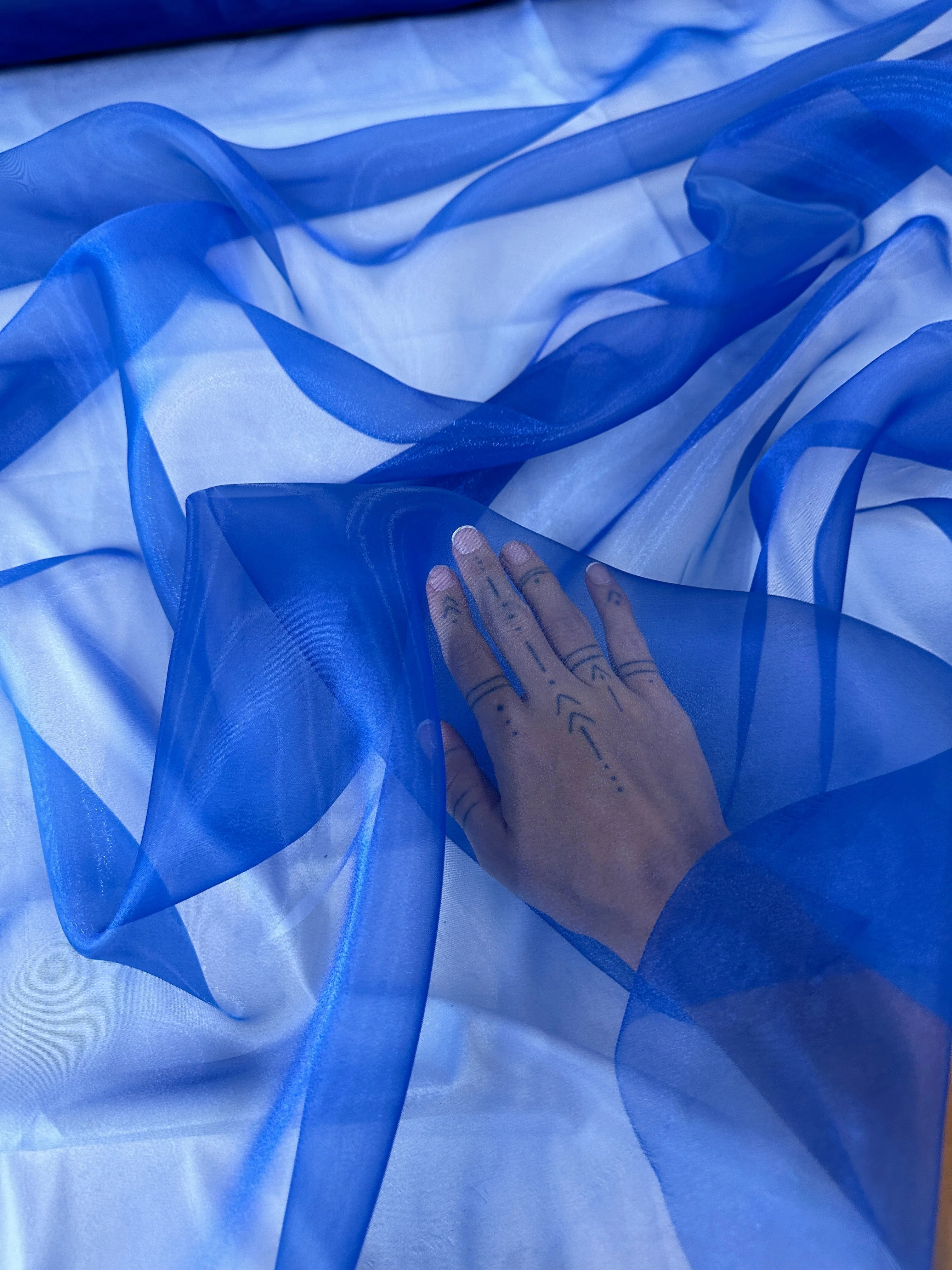 Royal Blue Crystal Organza - Image 9