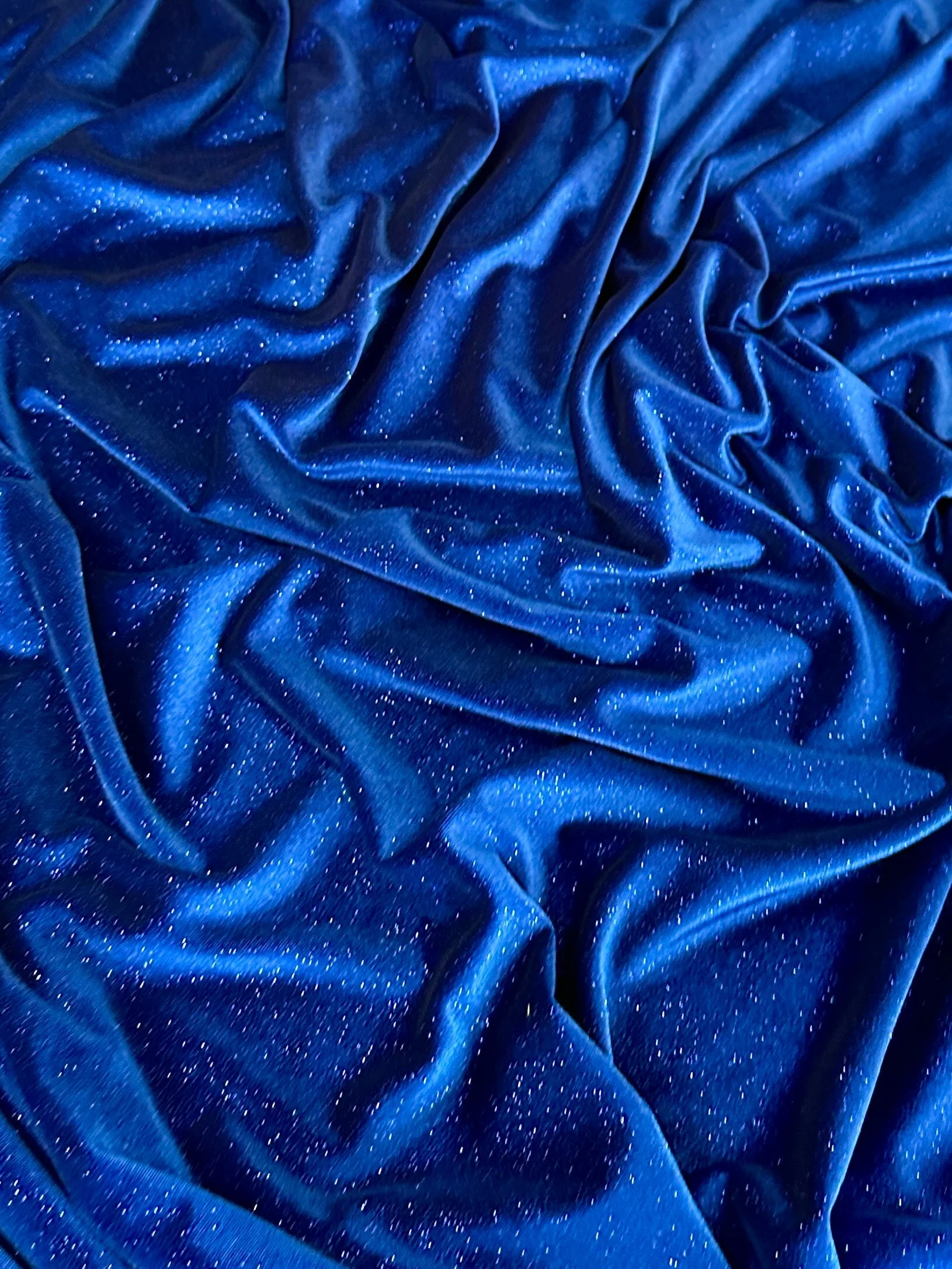 Royal Blue Shimmery Stretch Velvet
