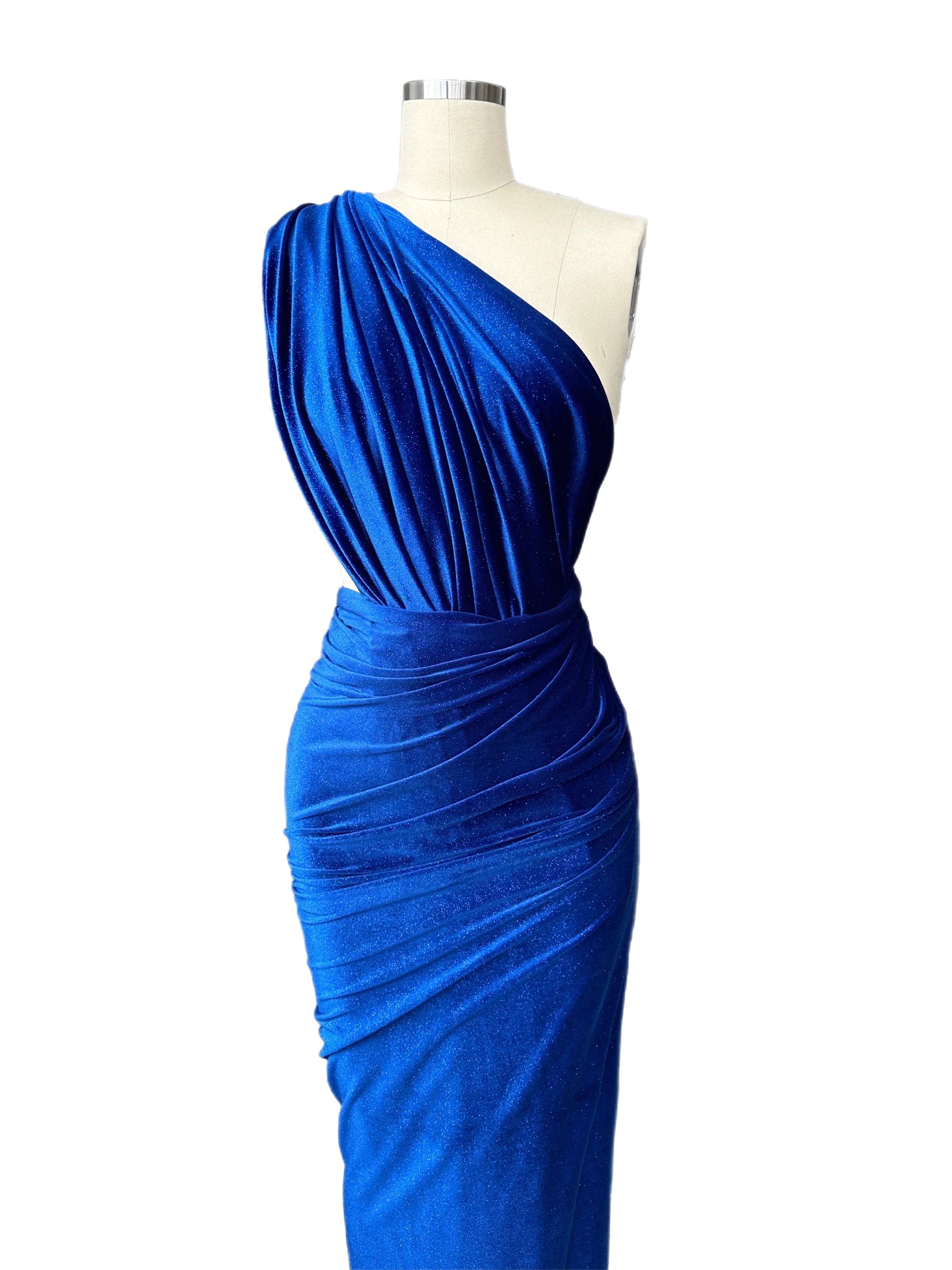 Royal Blue Shimmery Stretch Velvet - Image 10