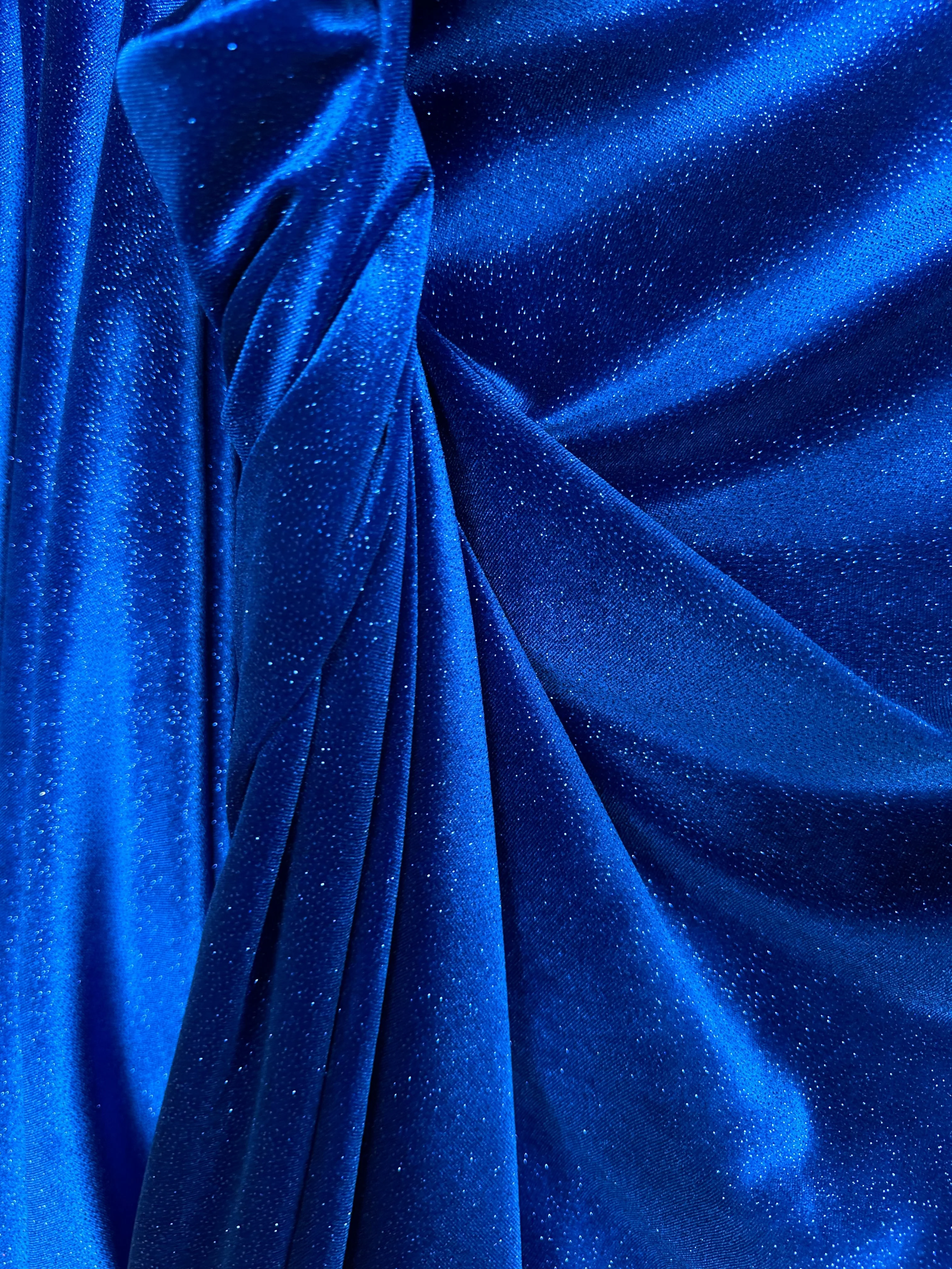 Royal Blue Shimmery Stretch Velvet - Image 7