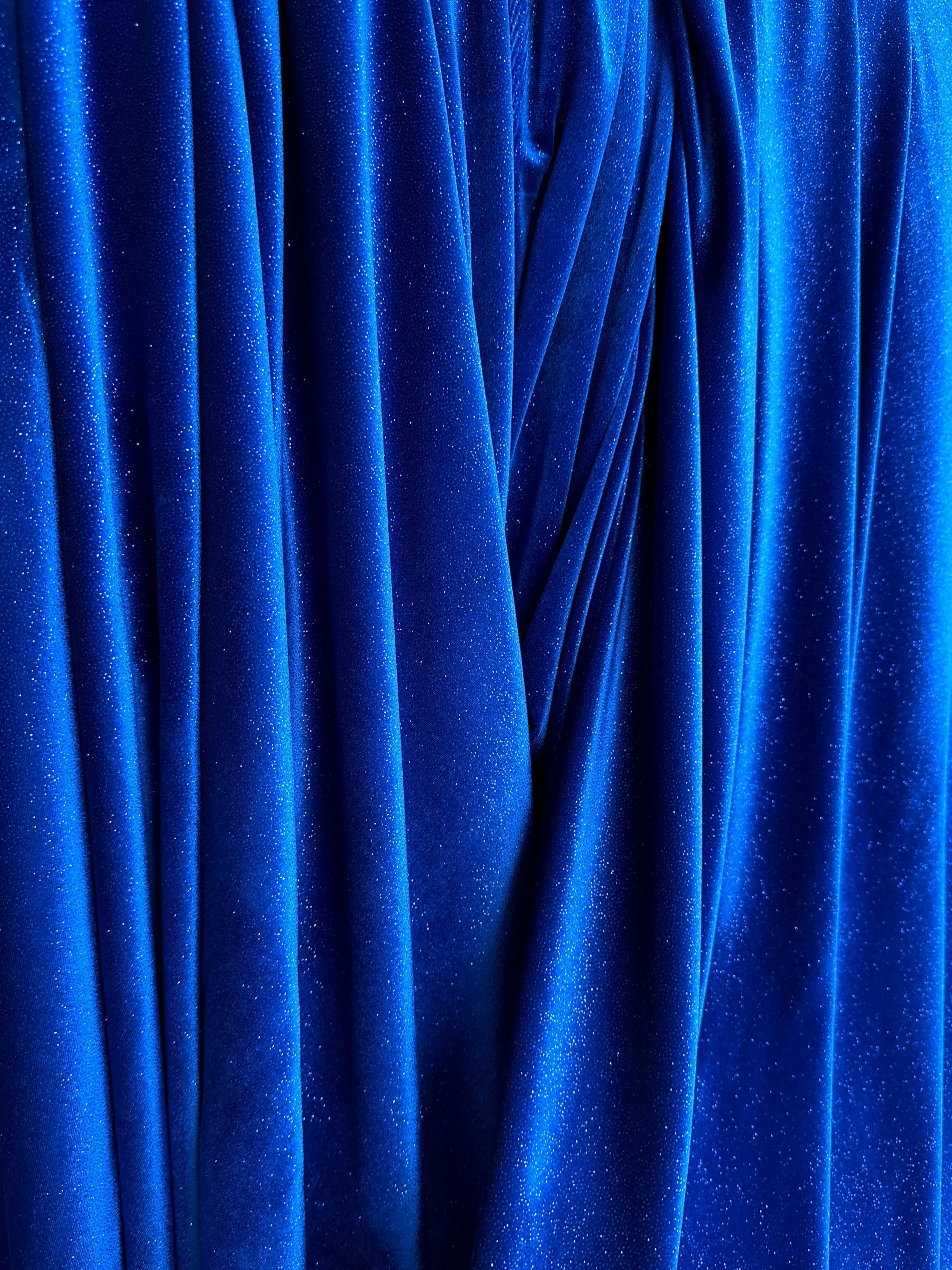 Royal Blue Shimmery Stretch Velvet - Image 8