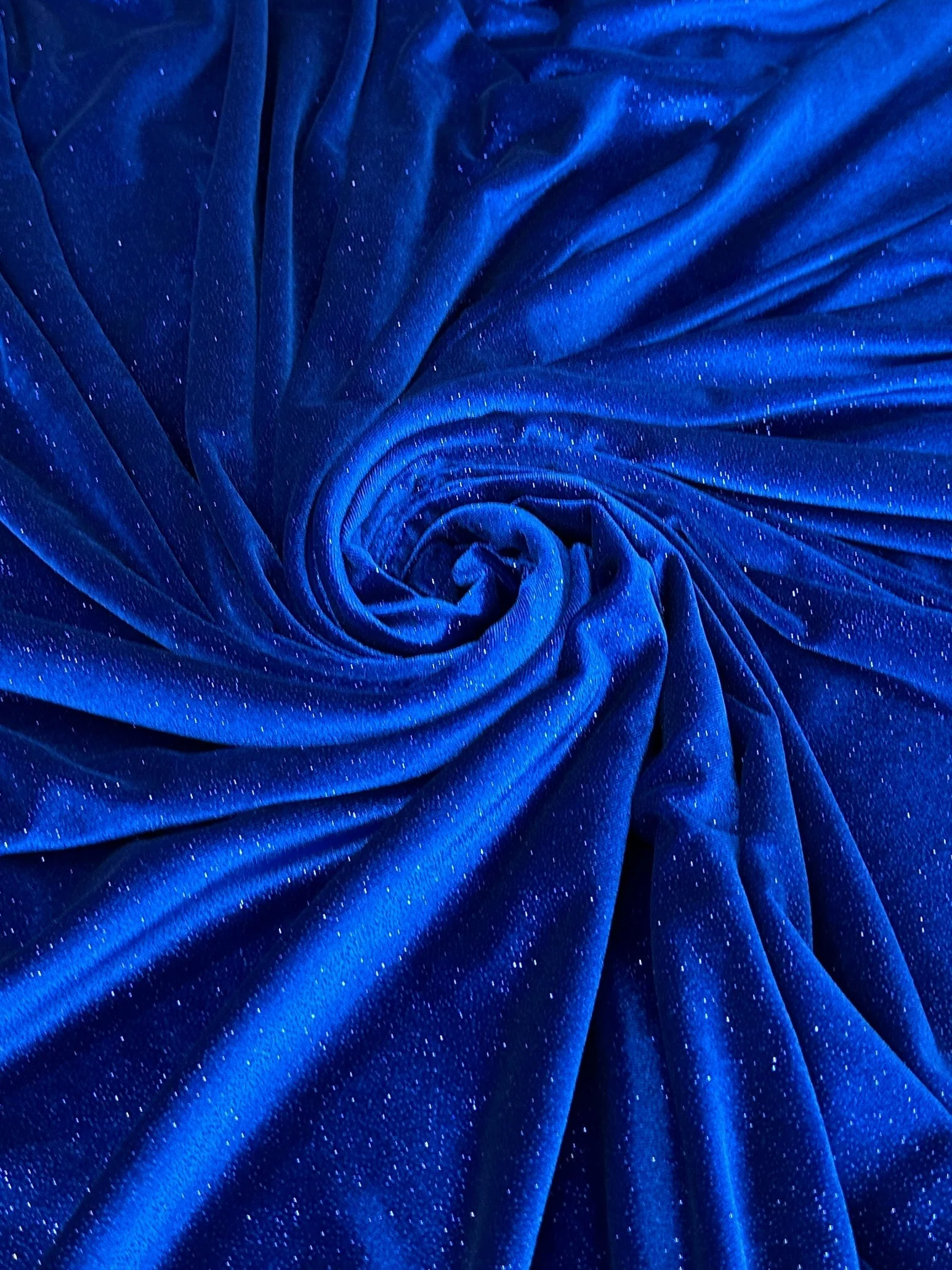 Royal Blue Shimmery Stretch Velvet - Image 9