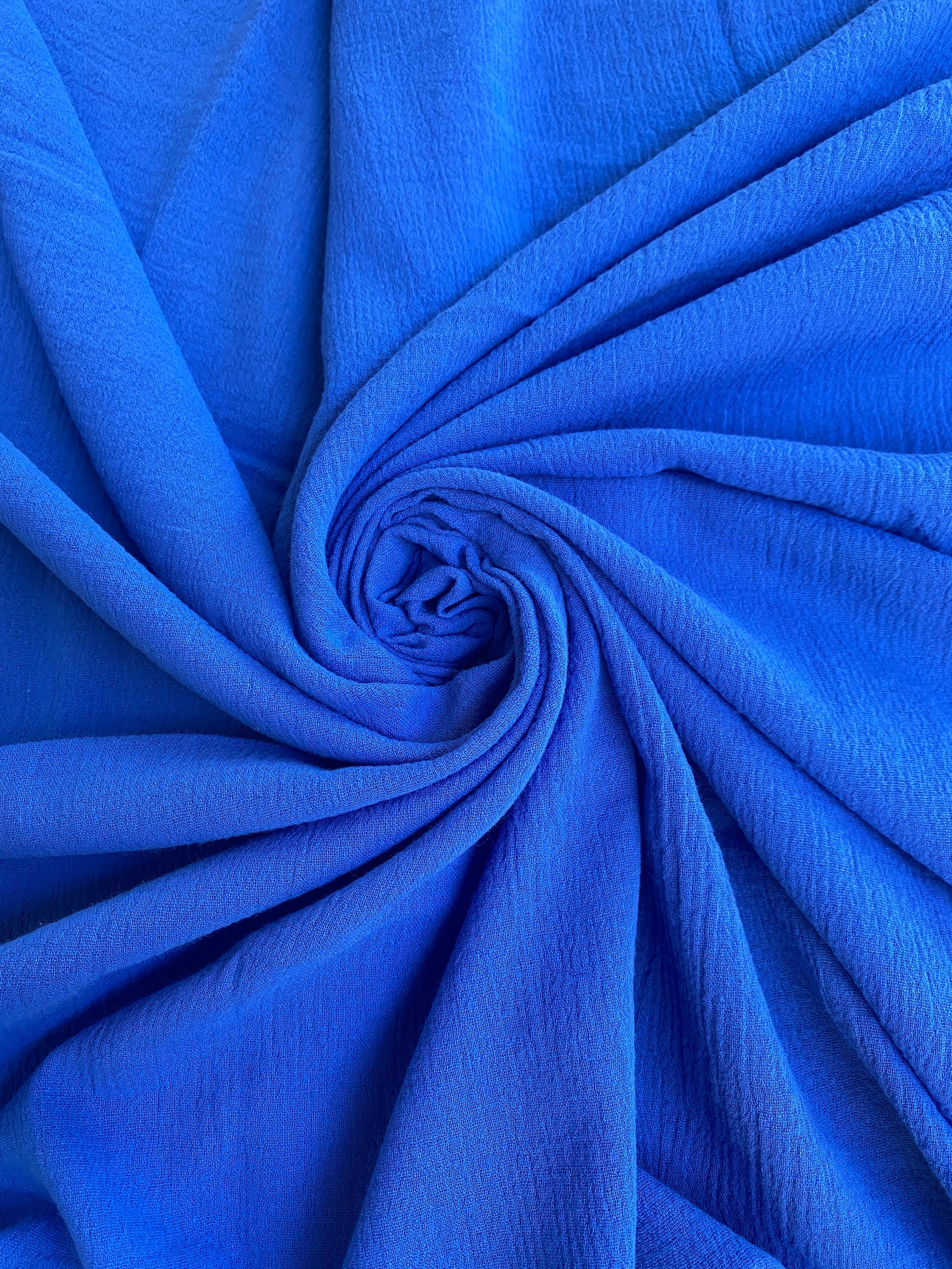 Royal Blue Crinkle Cotton Gauze