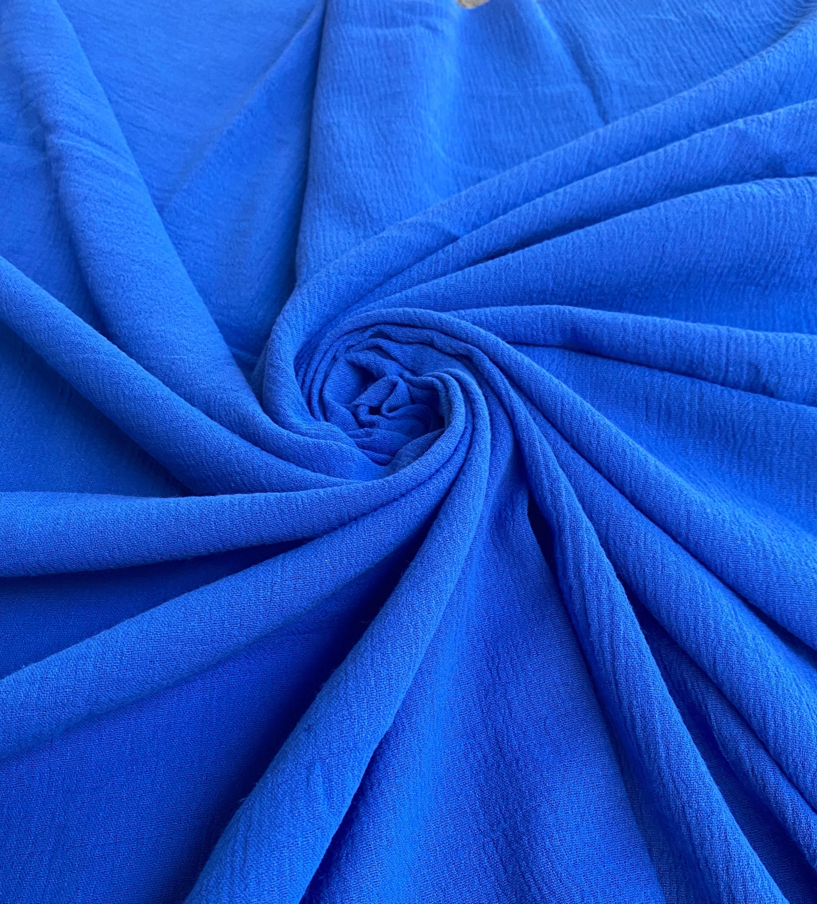 Royal Blue Crinkle Cotton Gauze - Image 2
