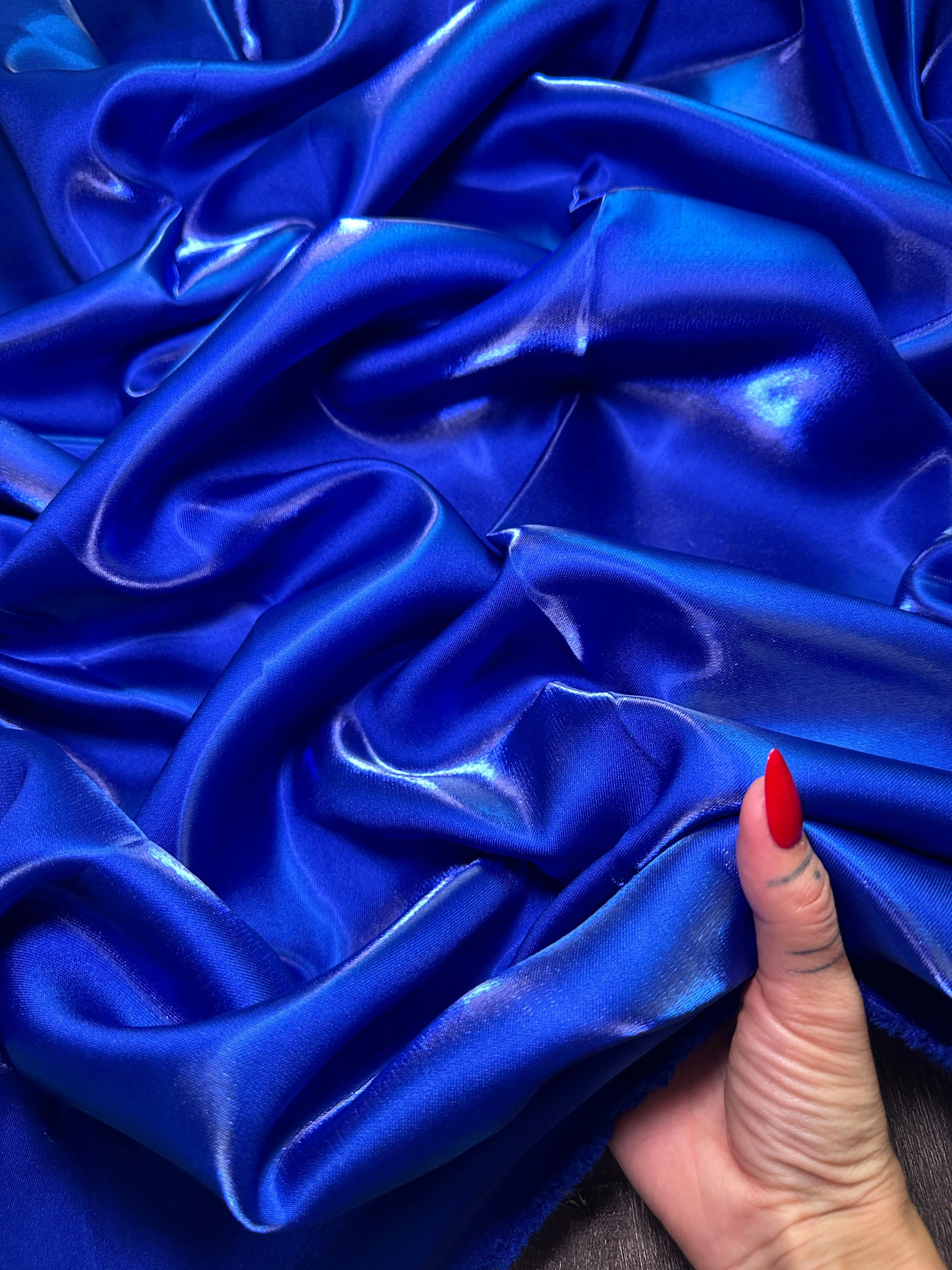 Royal Blue Liquid Bridal Satin - Image 3