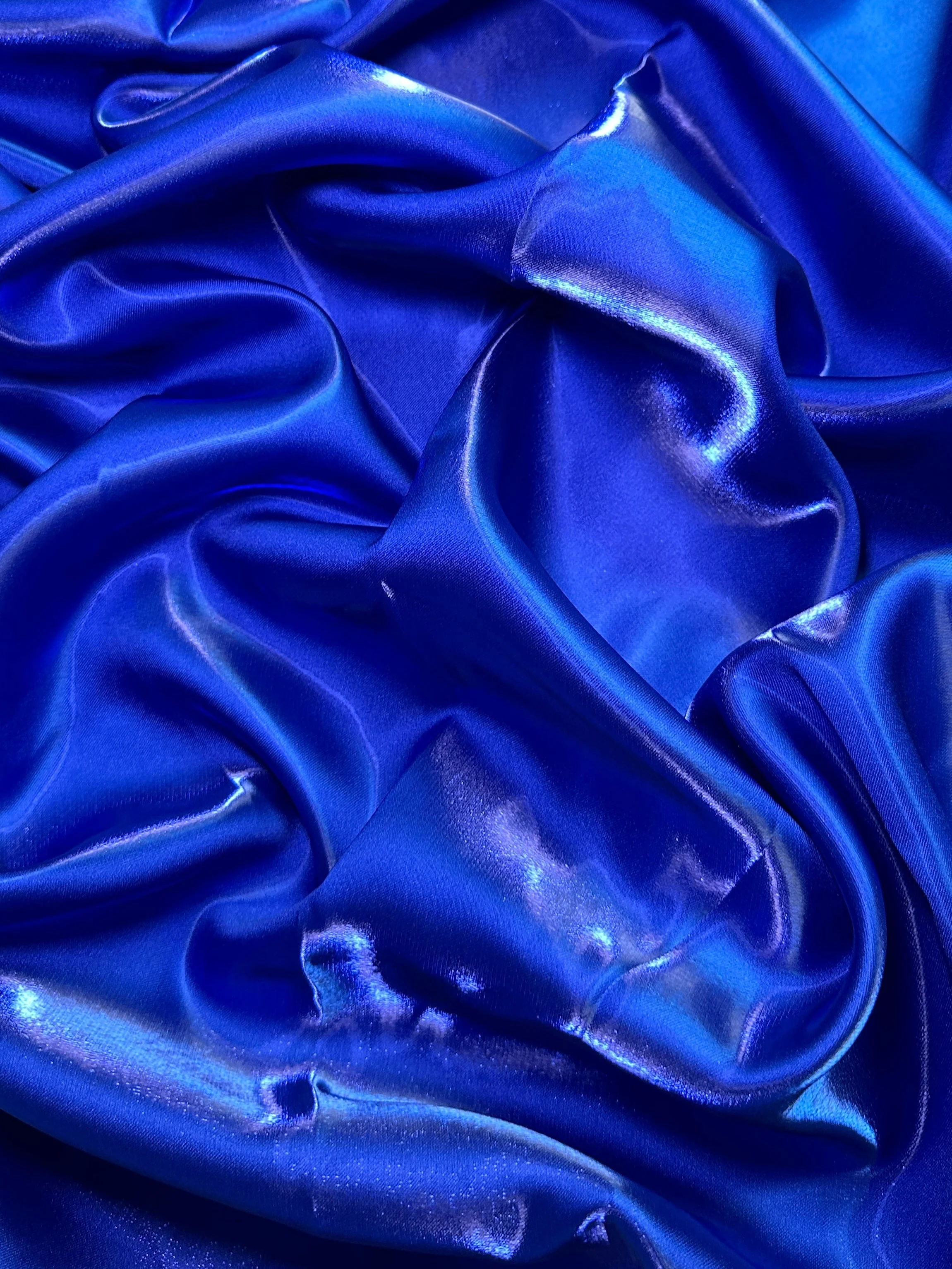 Royal Blue Liquid Bridal Satin - Image 4