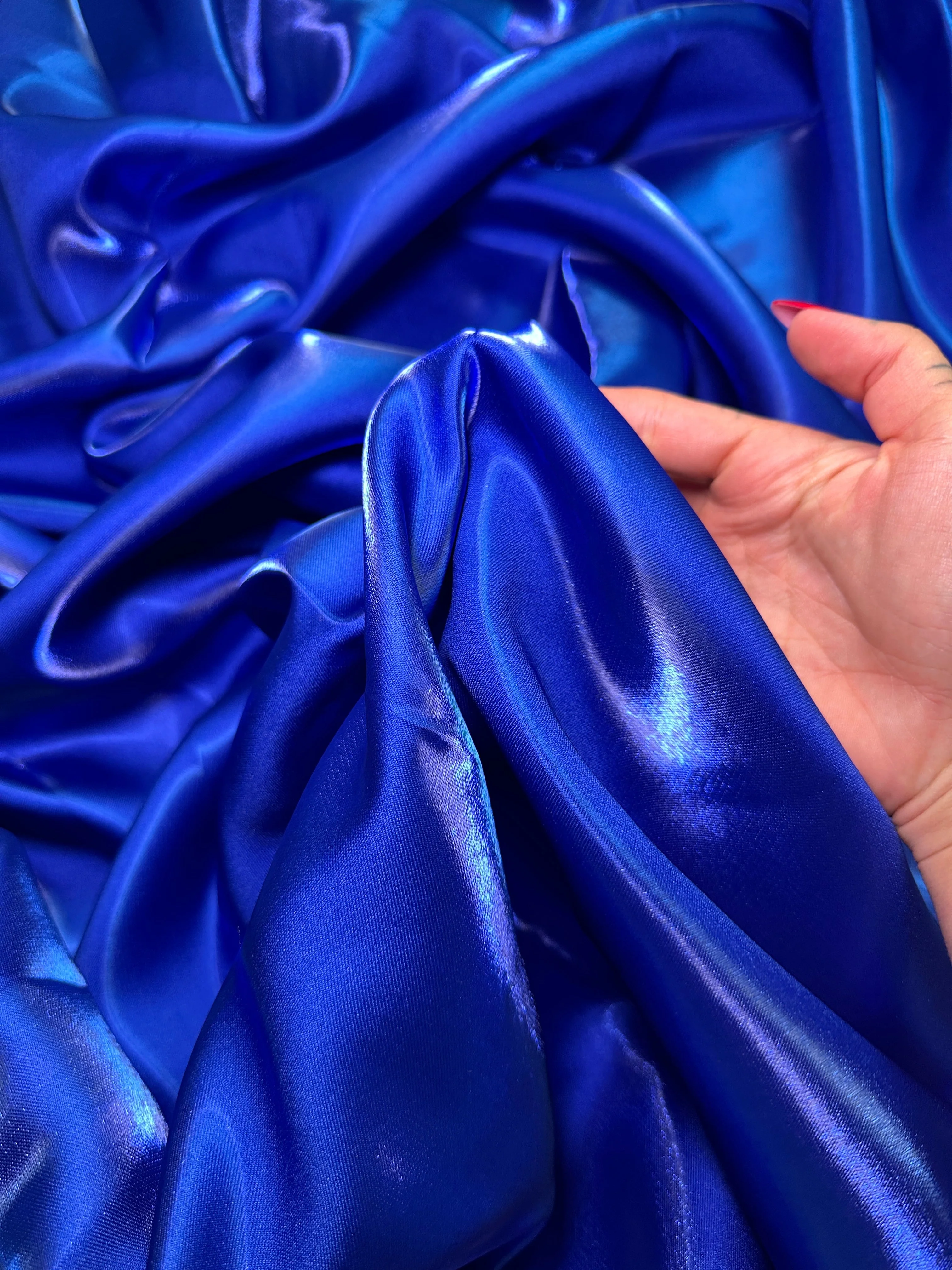 Royal Blue Liquid Bridal Satin - Image 7