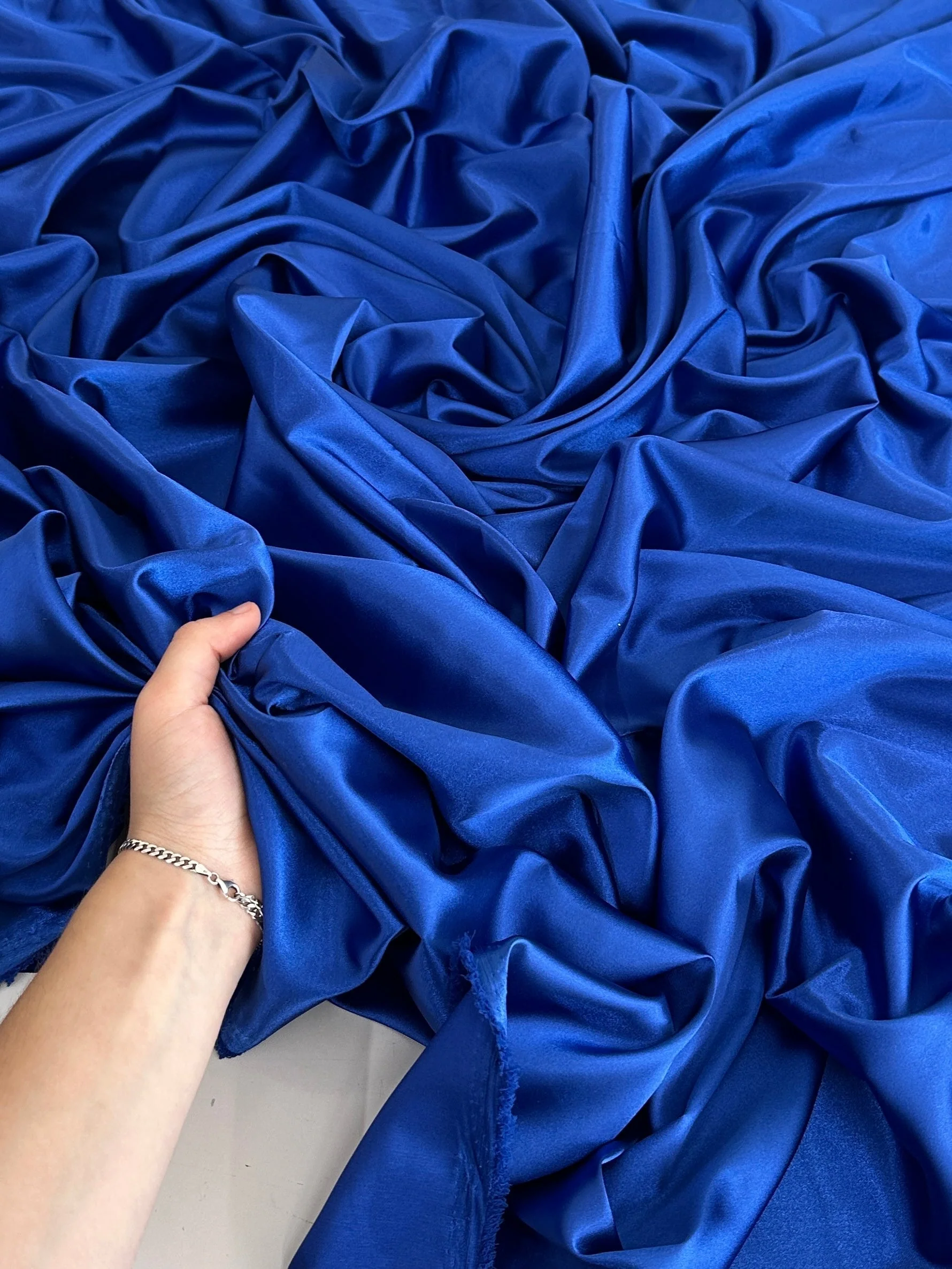 Royal Blue Luxury Silky Stretch Satin - Image 5