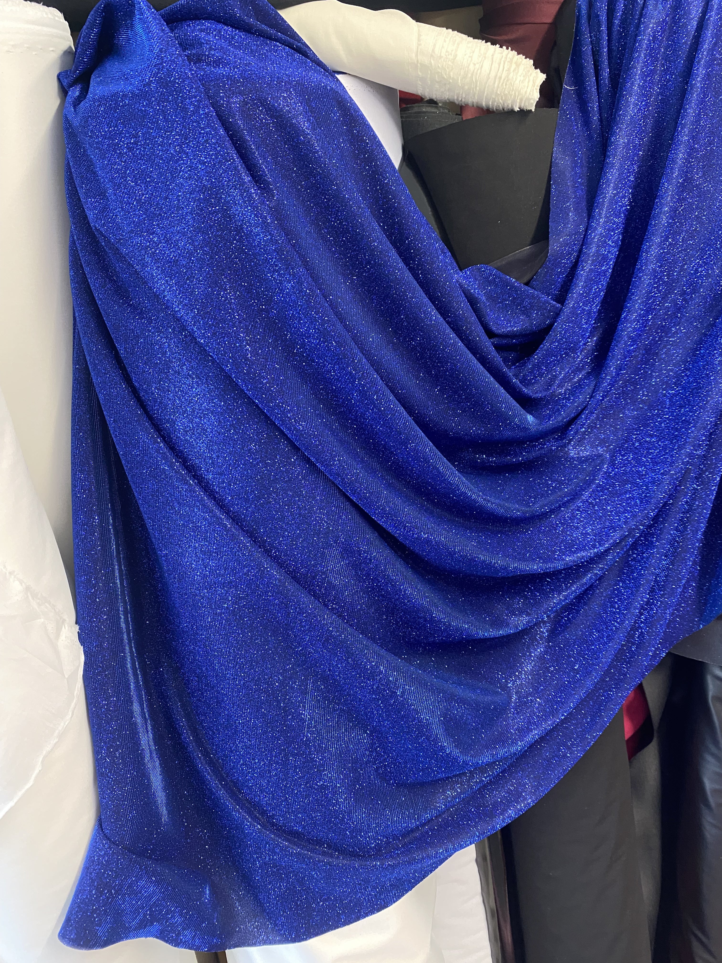 Royal Blue Stretch Metallic Lurex - Image 10