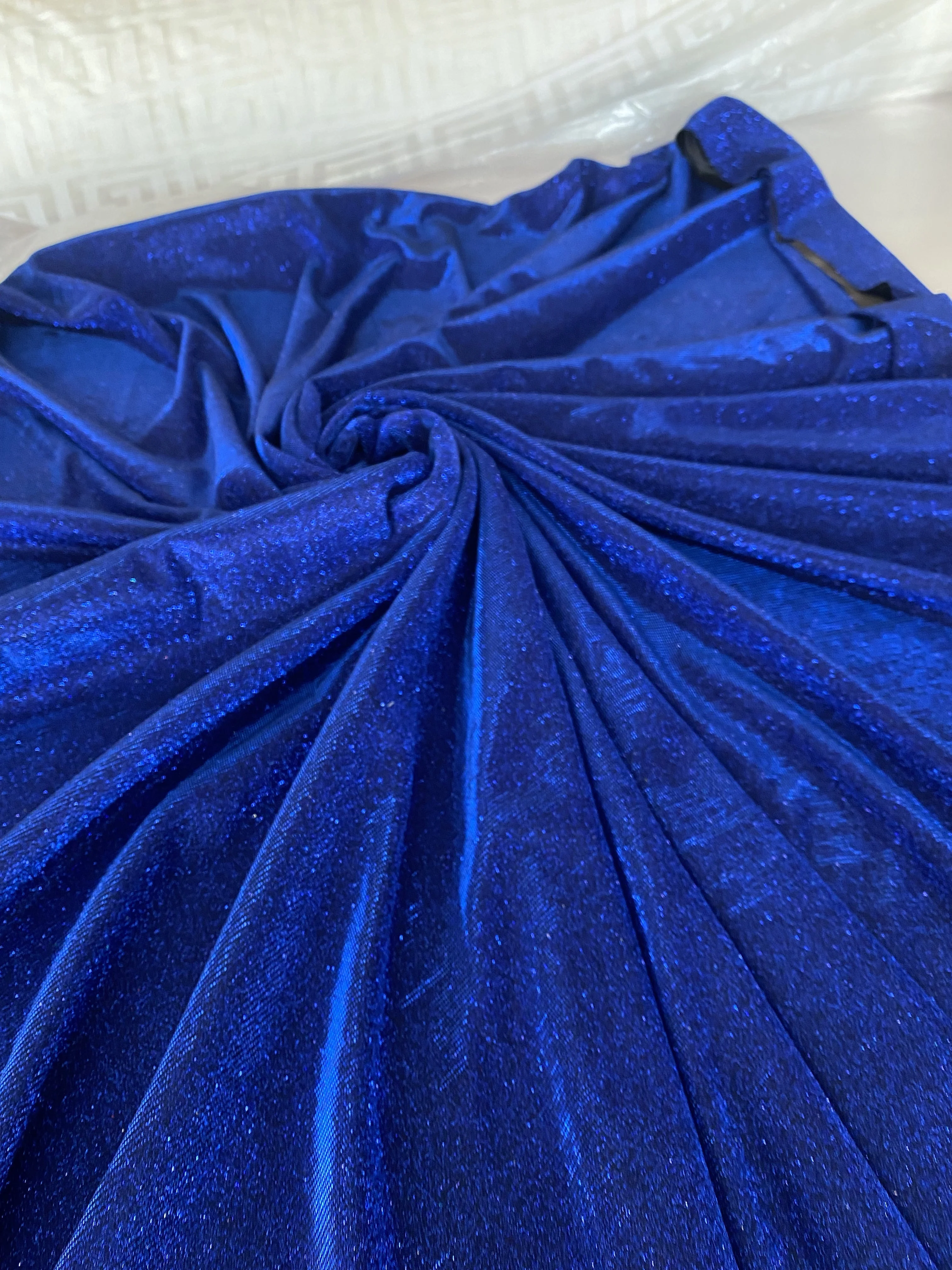 Royal Blue Stretch Metallic Lurex - Image 6
