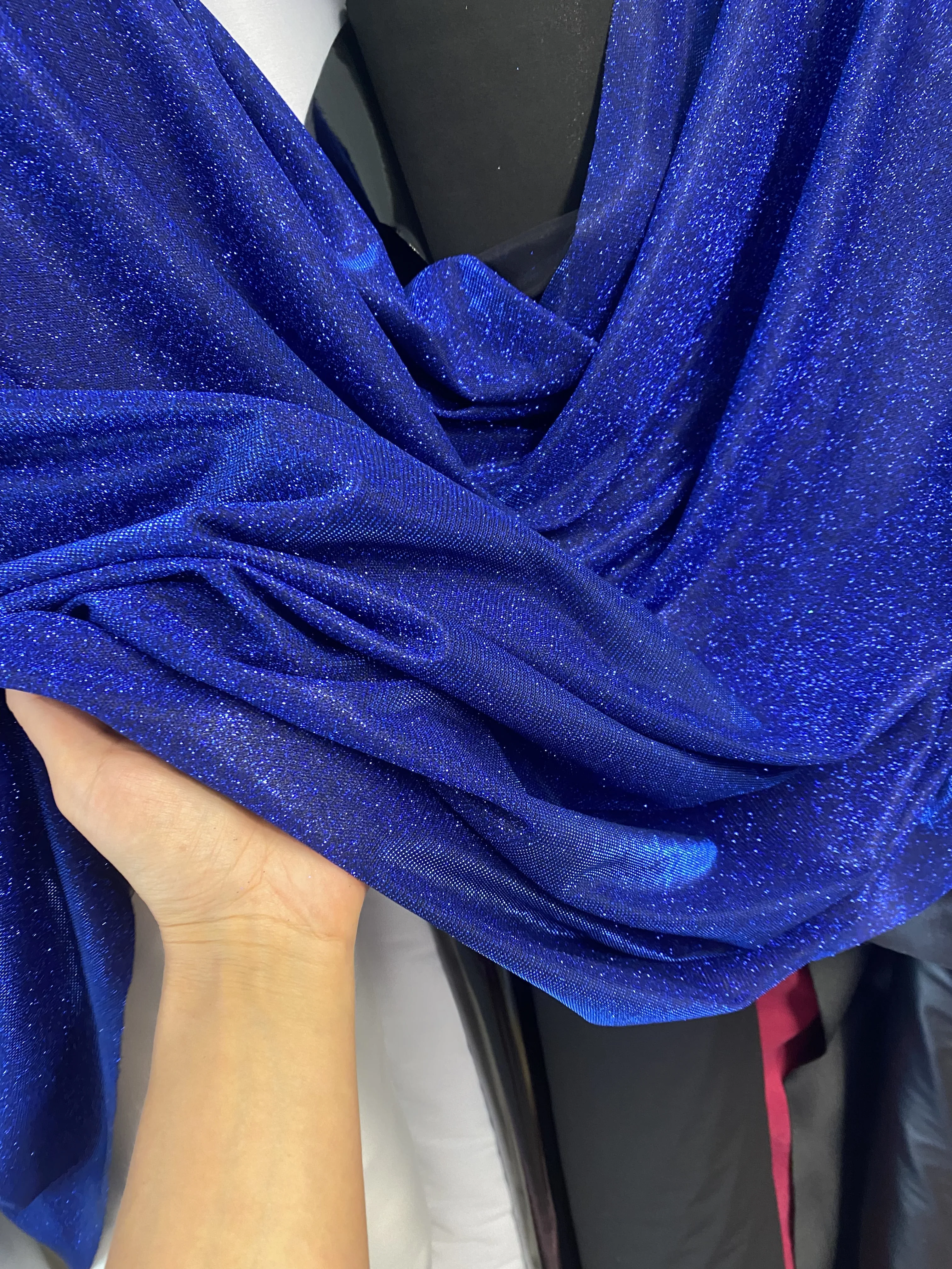 Royal Blue Stretch Metallic Lurex - Image 7