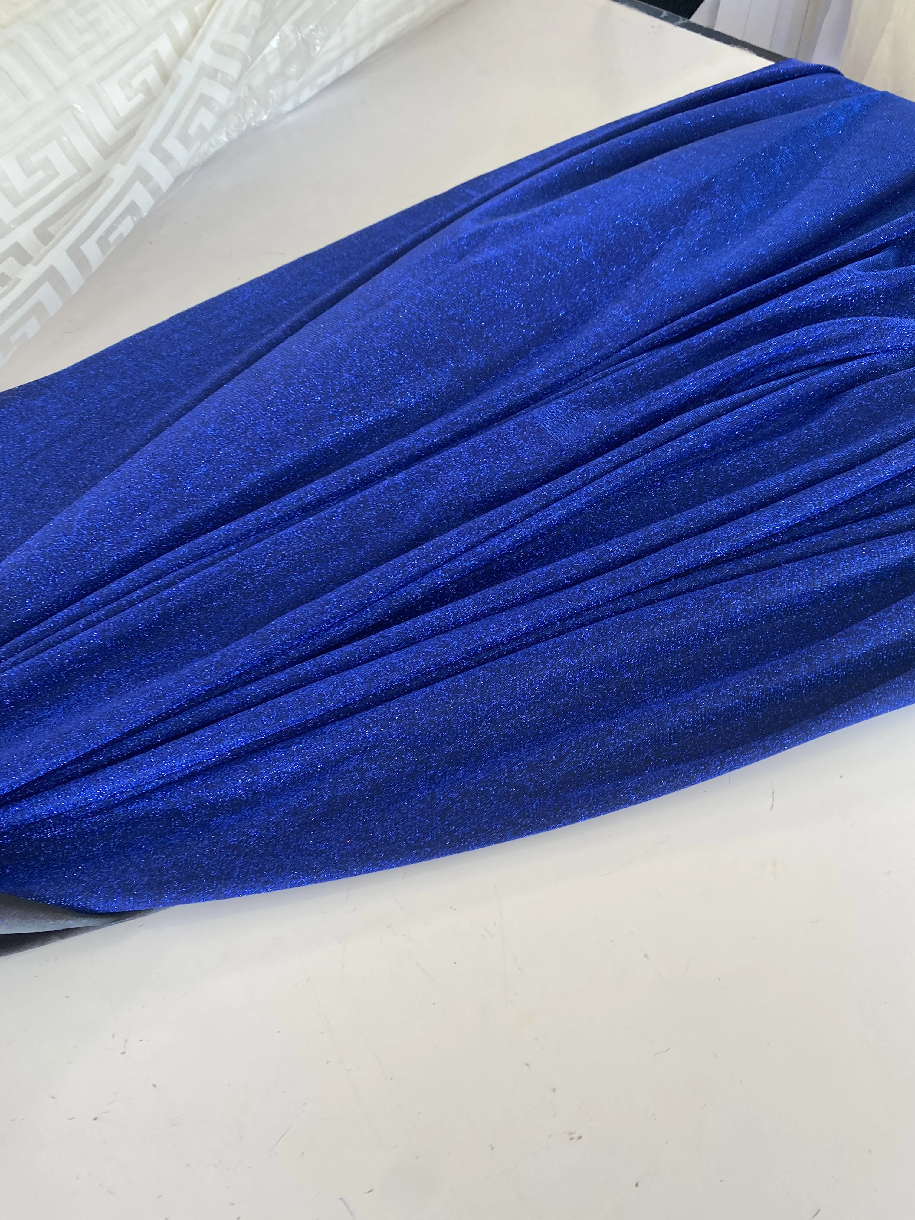 Royal Blue Stretch Metallic Lurex - Image 8