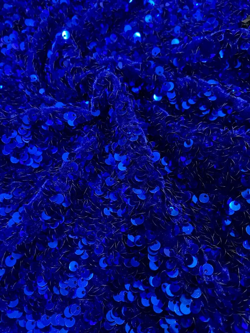 Royal Blue Sequin on Velvet