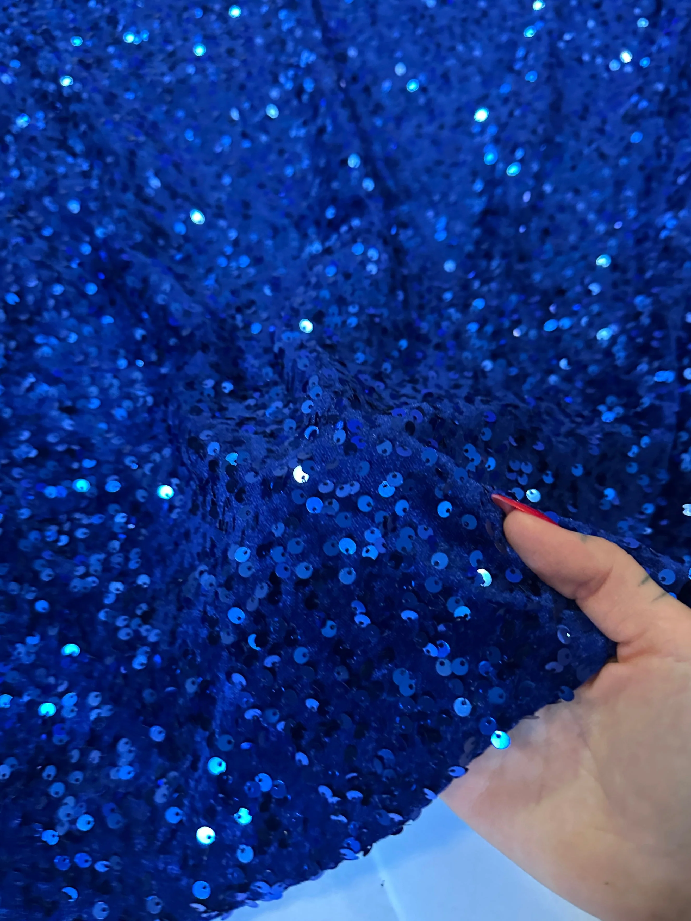Royal Blue Sequins Velvet - Image 3
