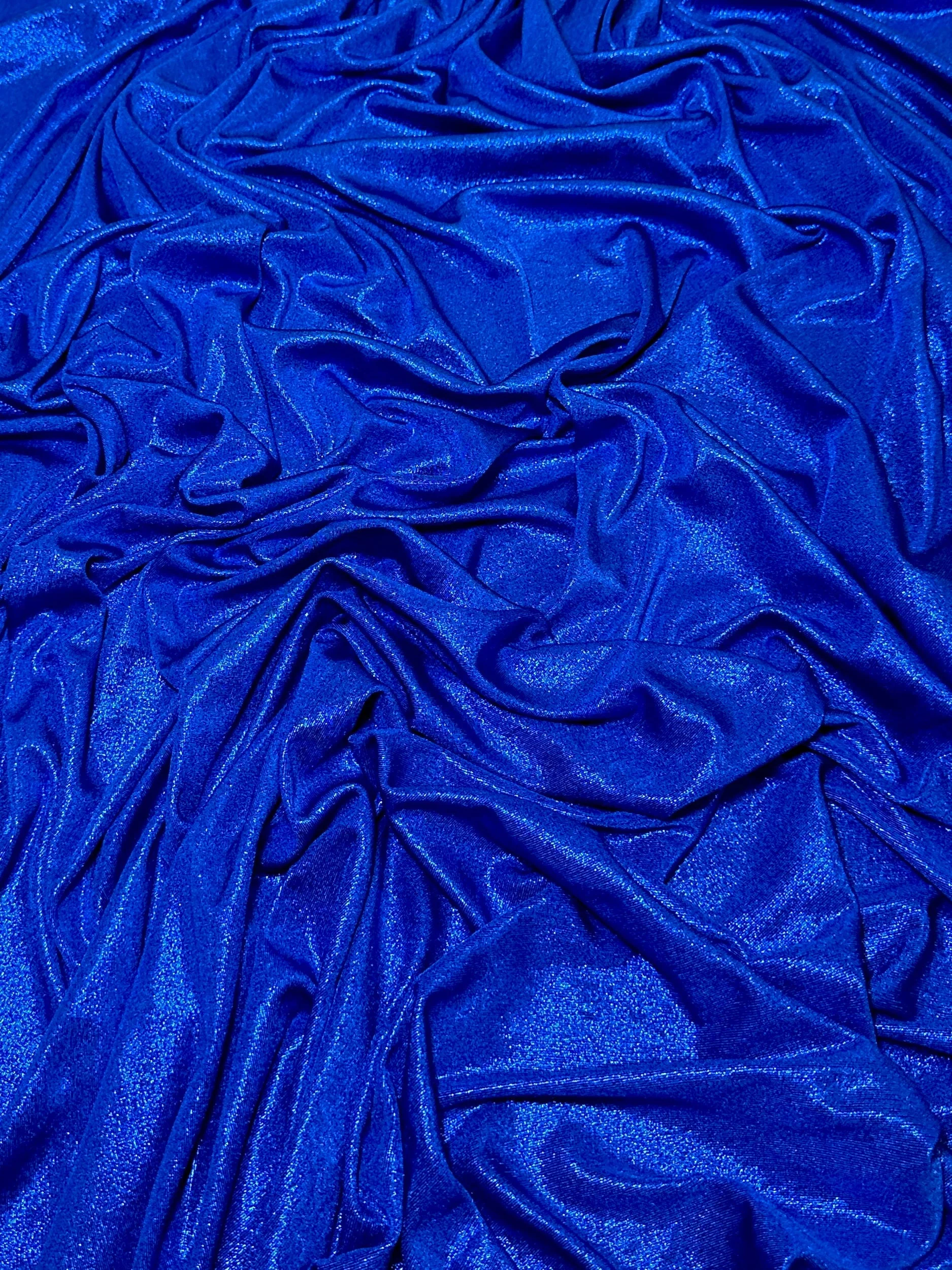 Royal Blue Slinky Foiled Jersey - Image 2