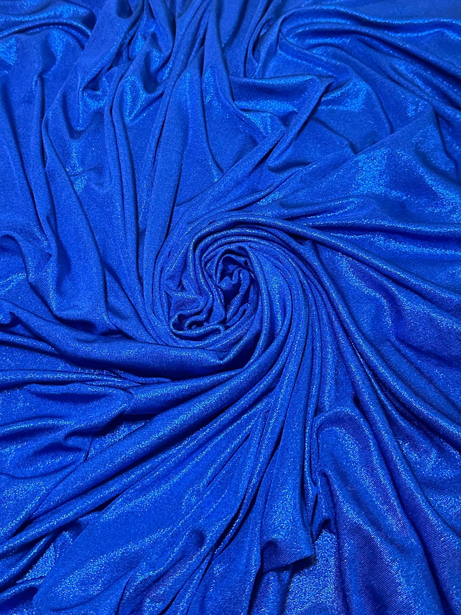 Royal Blue Slinky Foiled Jersey - Image 4