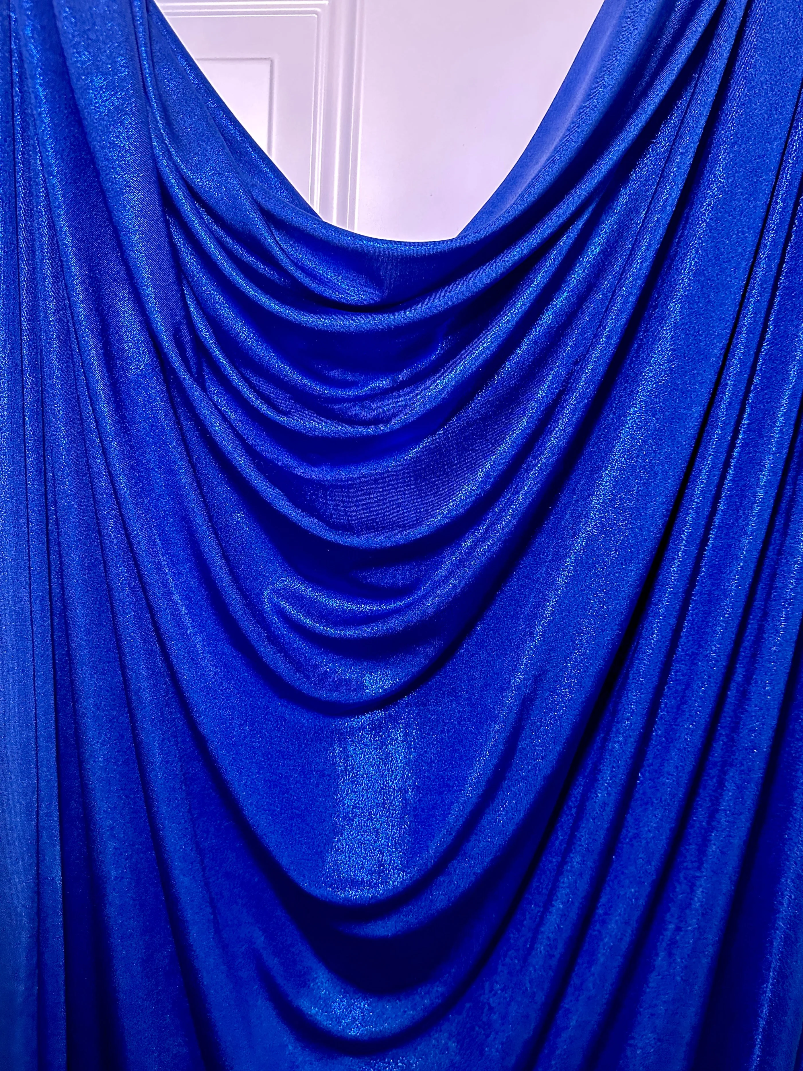 Royal Blue Slinky Foiled Jersey - Image 2