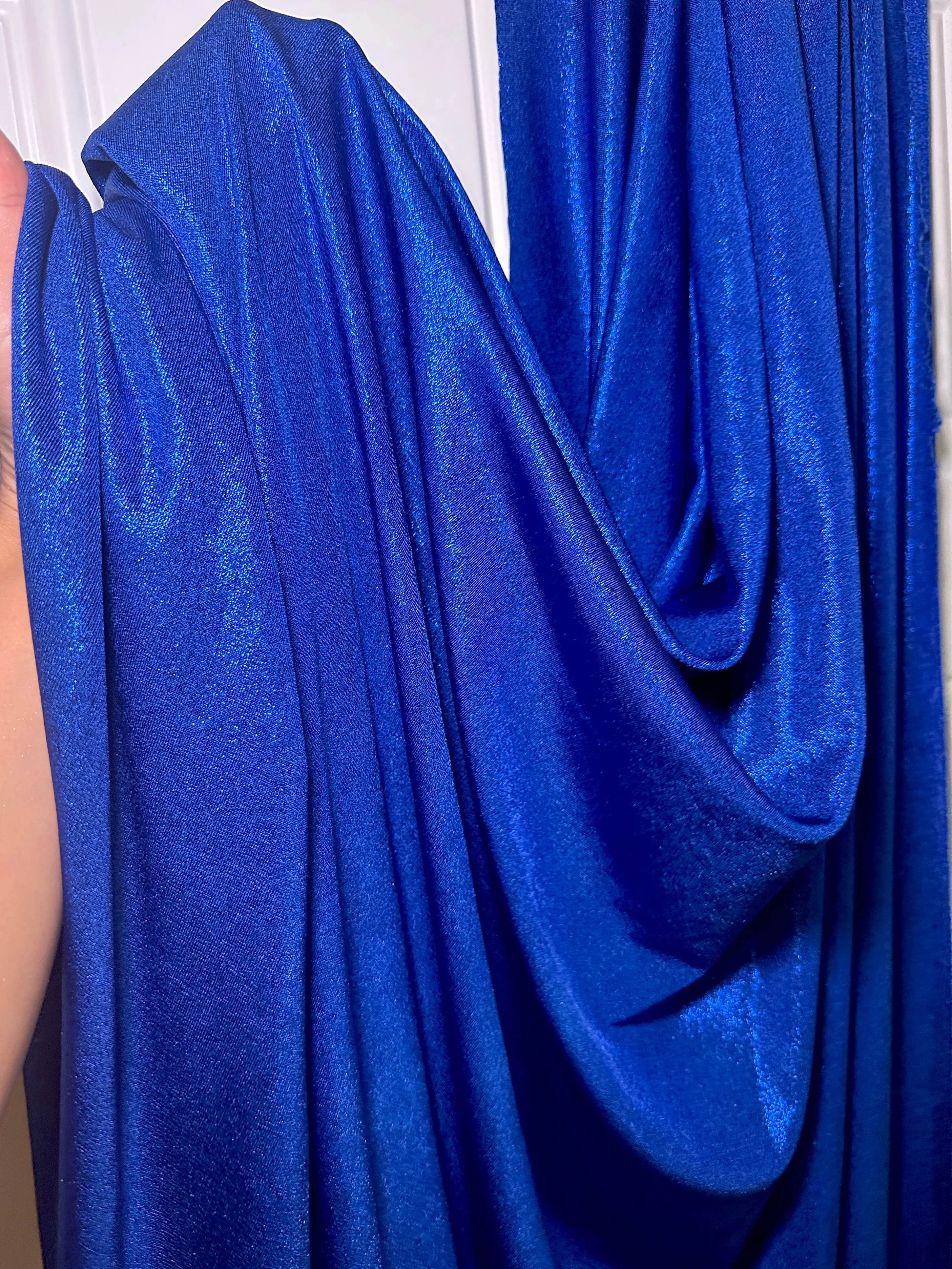Royal Blue Slinky Foiled Jersey - Image 3
