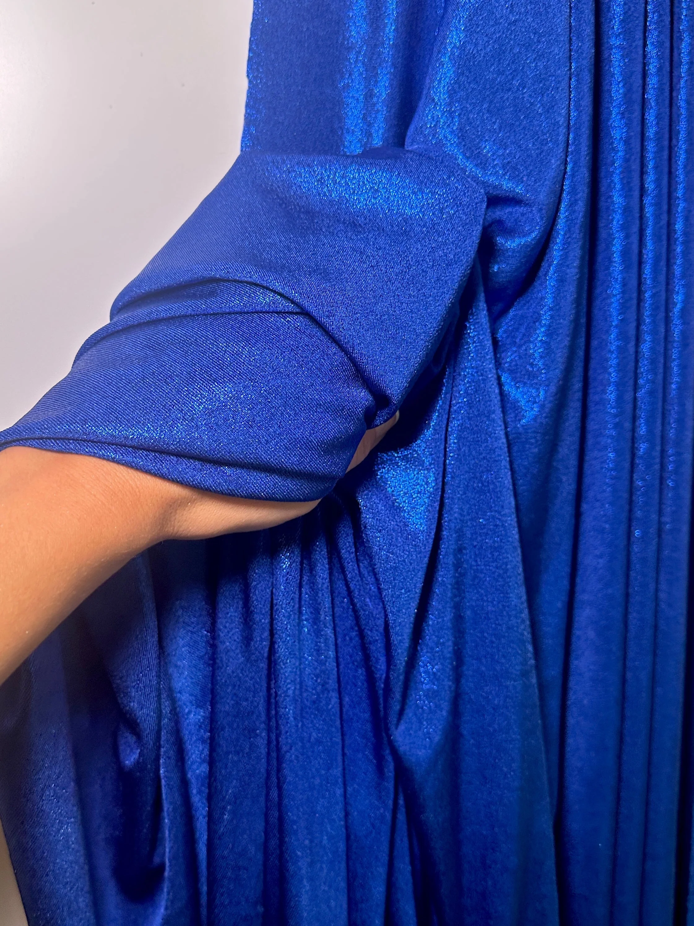 Royal Blue Slinky Foiled Jersey - Image 4