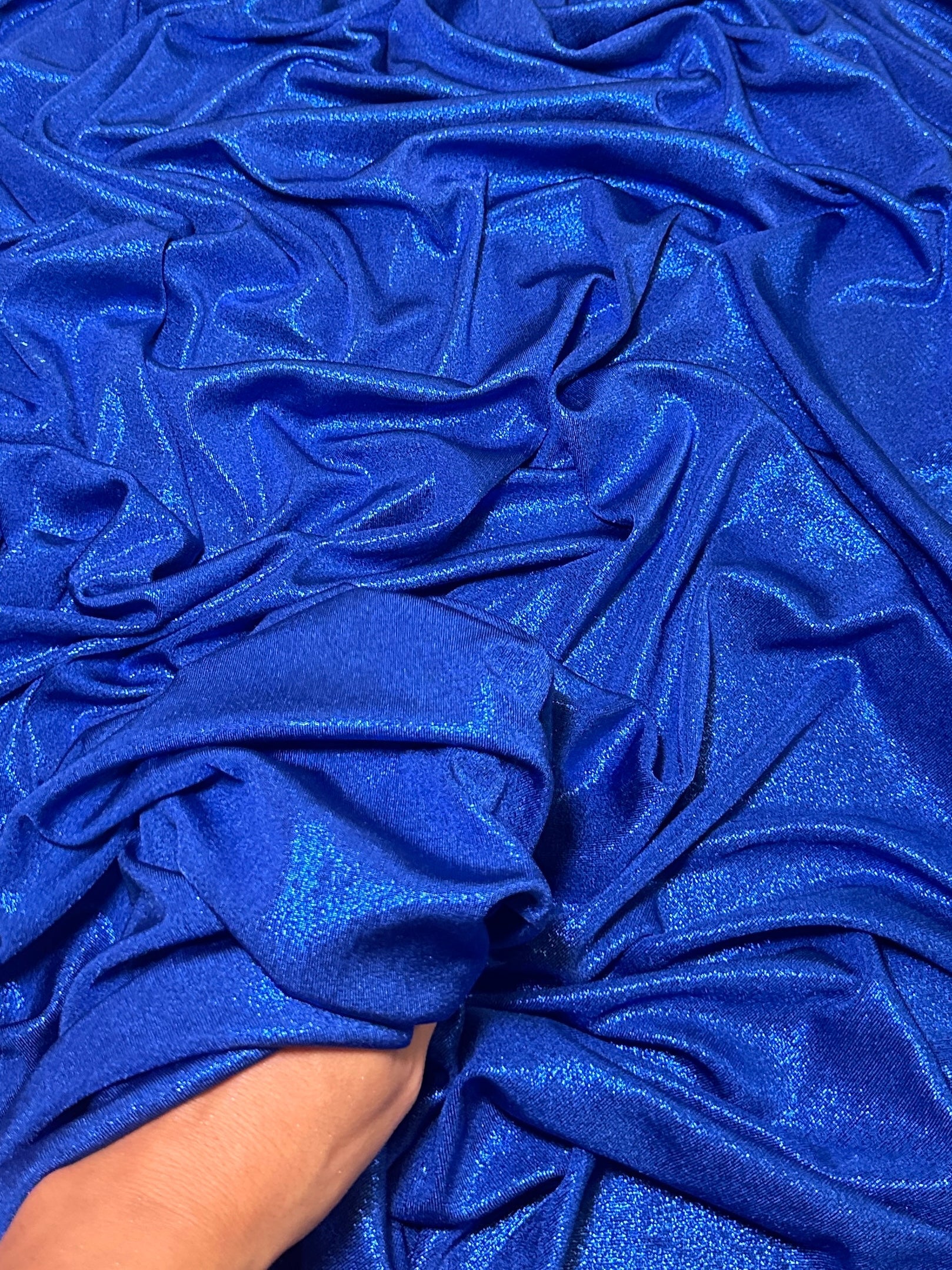 Royal Blue Slinky Foiled Jersey - Image 7