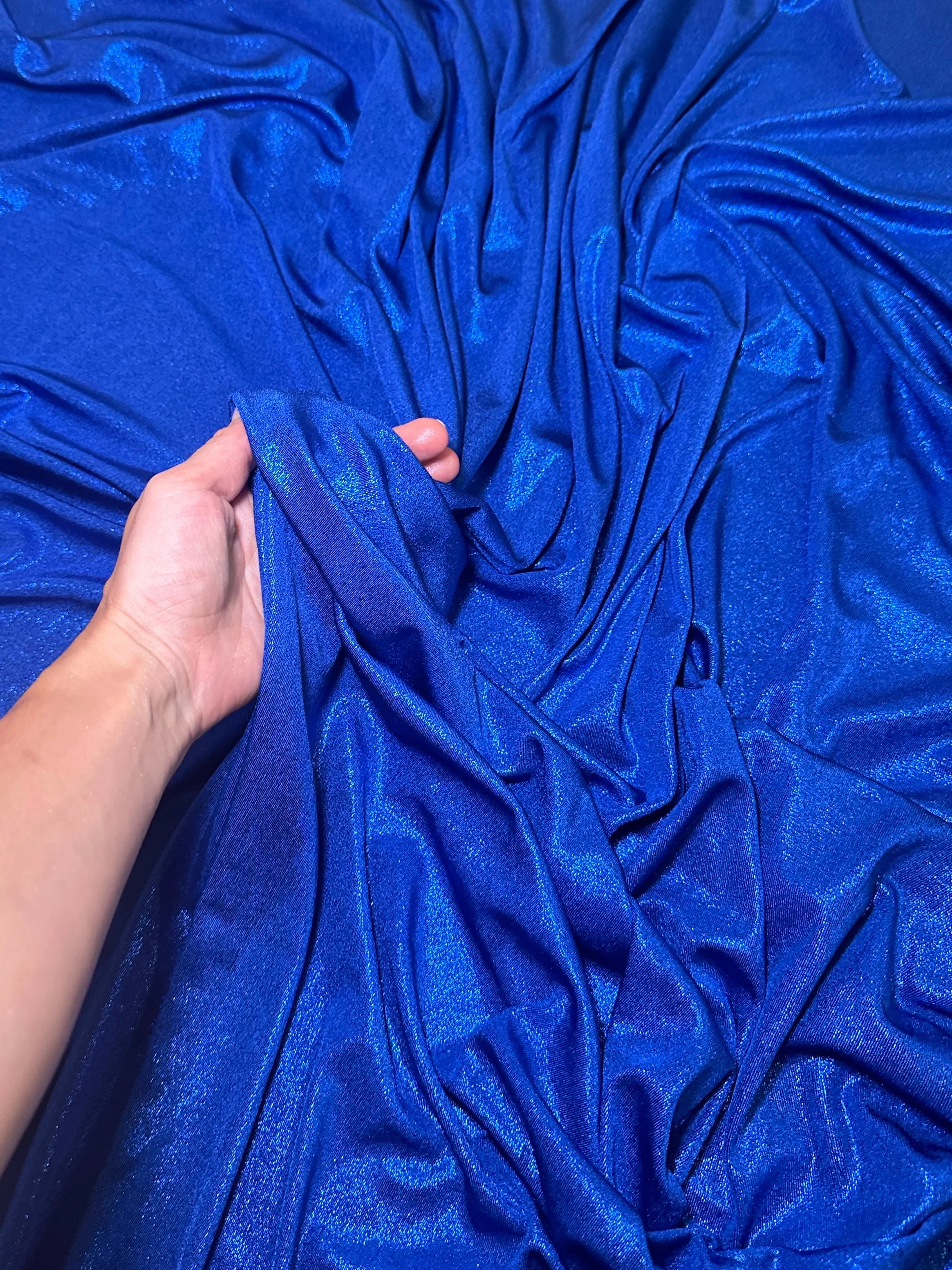 Royal Blue Slinky Foiled Jersey - Image 8