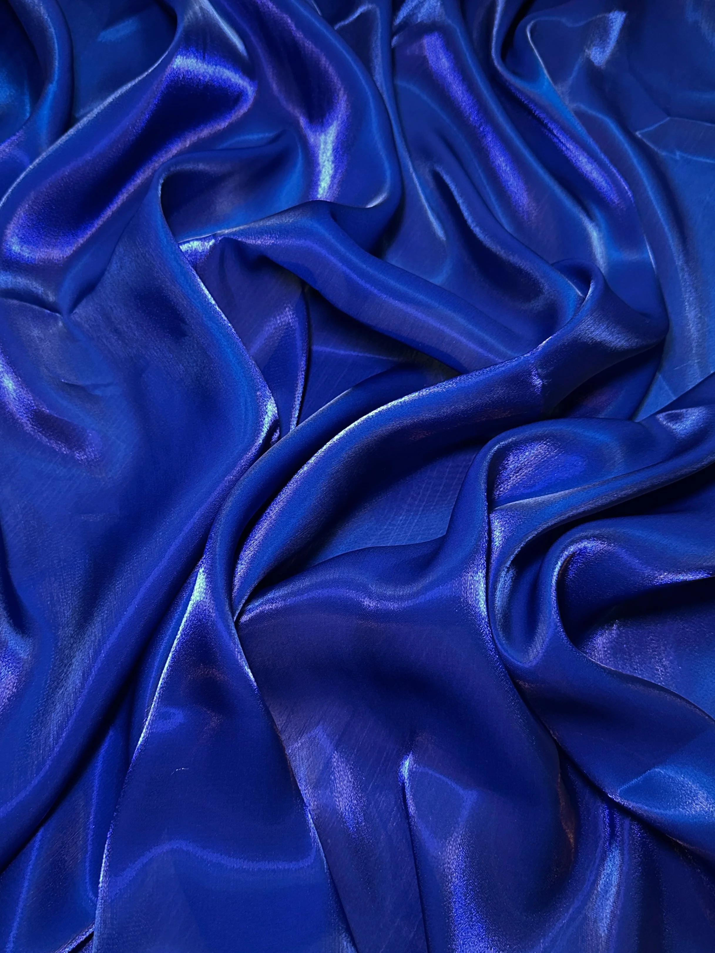 Royal Blue Water Liquid Shimmery Chiffon - Image 4