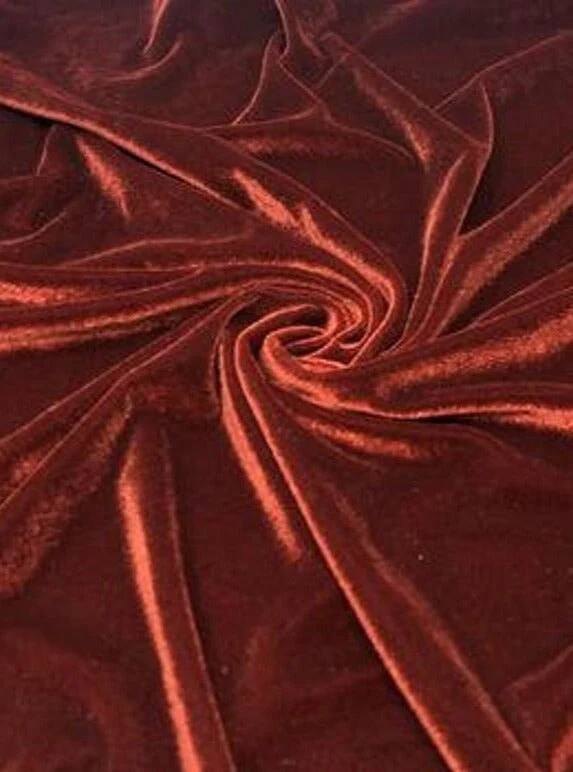 Rust Stretch Velvet