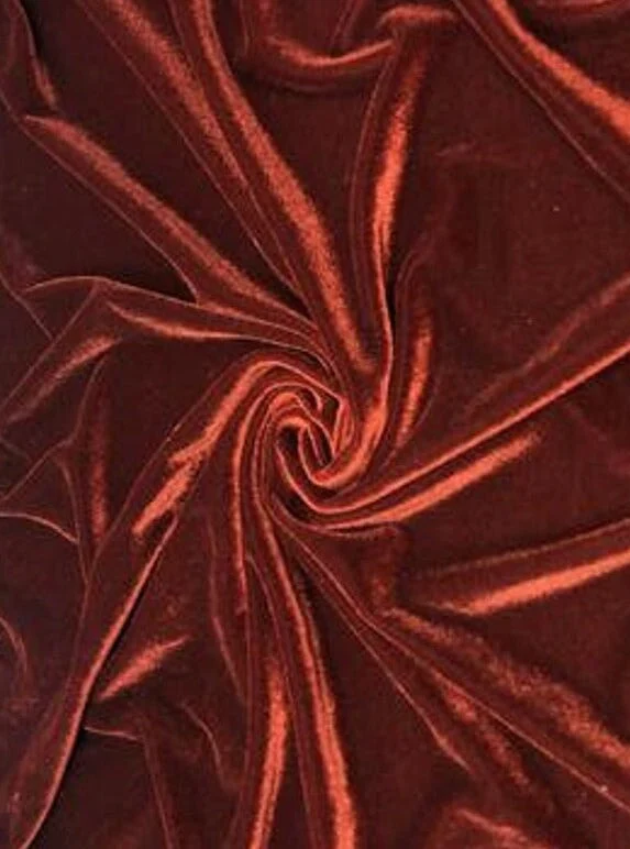 Rust Stretch Velvet - Image 3