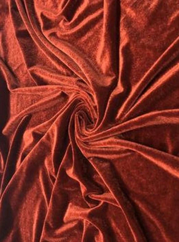 Rust Stretch Velvet - Image 5