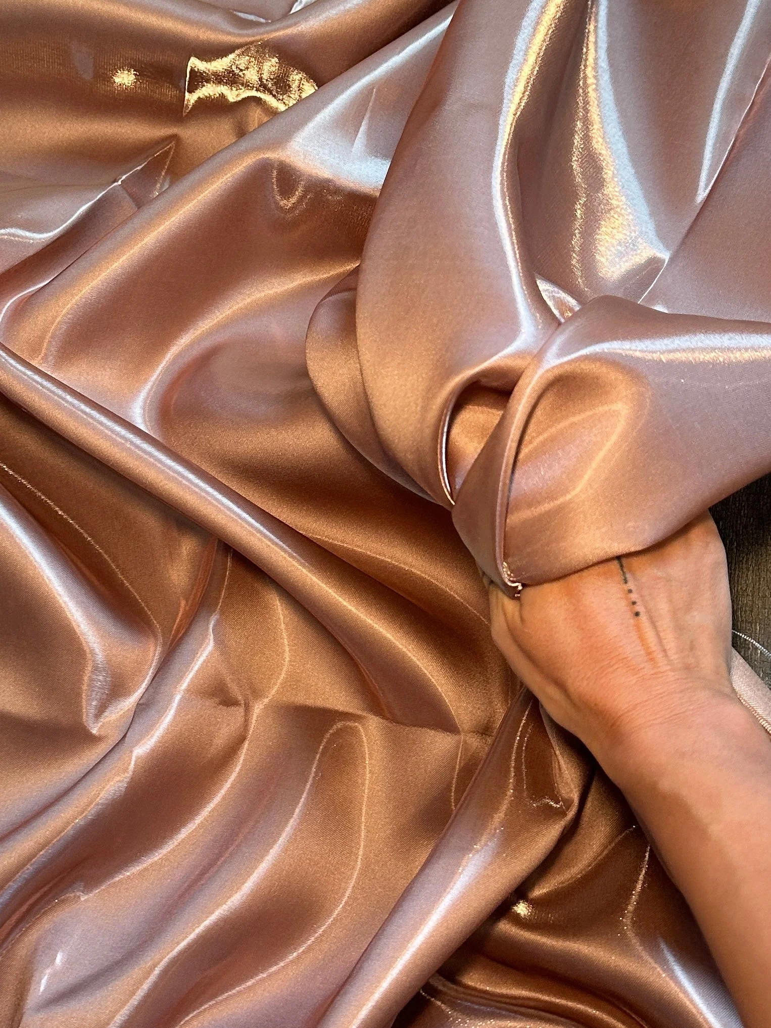 Rusty Rose Liquid Bridal Satin - Image 6