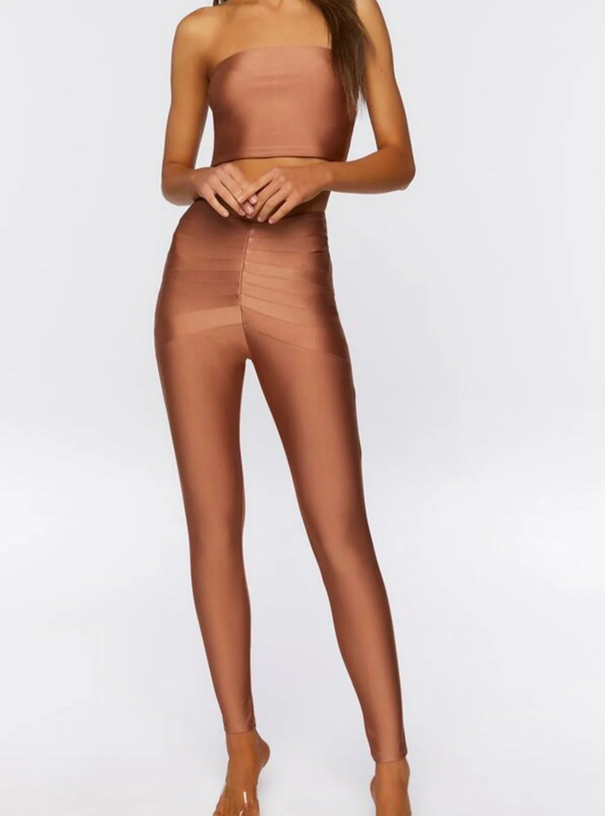 Rusty Rose Shiny Nylon Spandex - Image 3