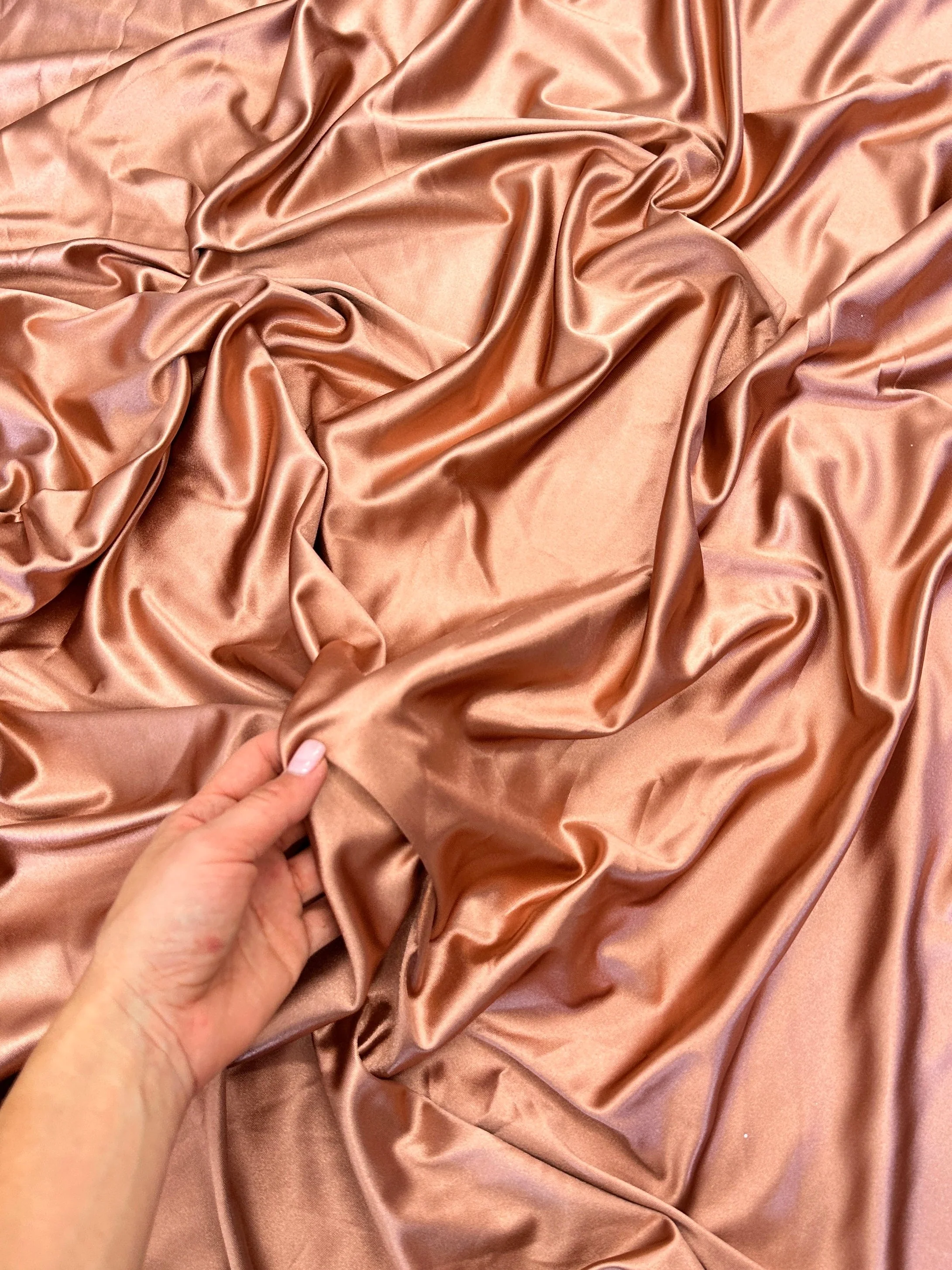 Rusty Rose Shiny Nylon Spandex - Image 6