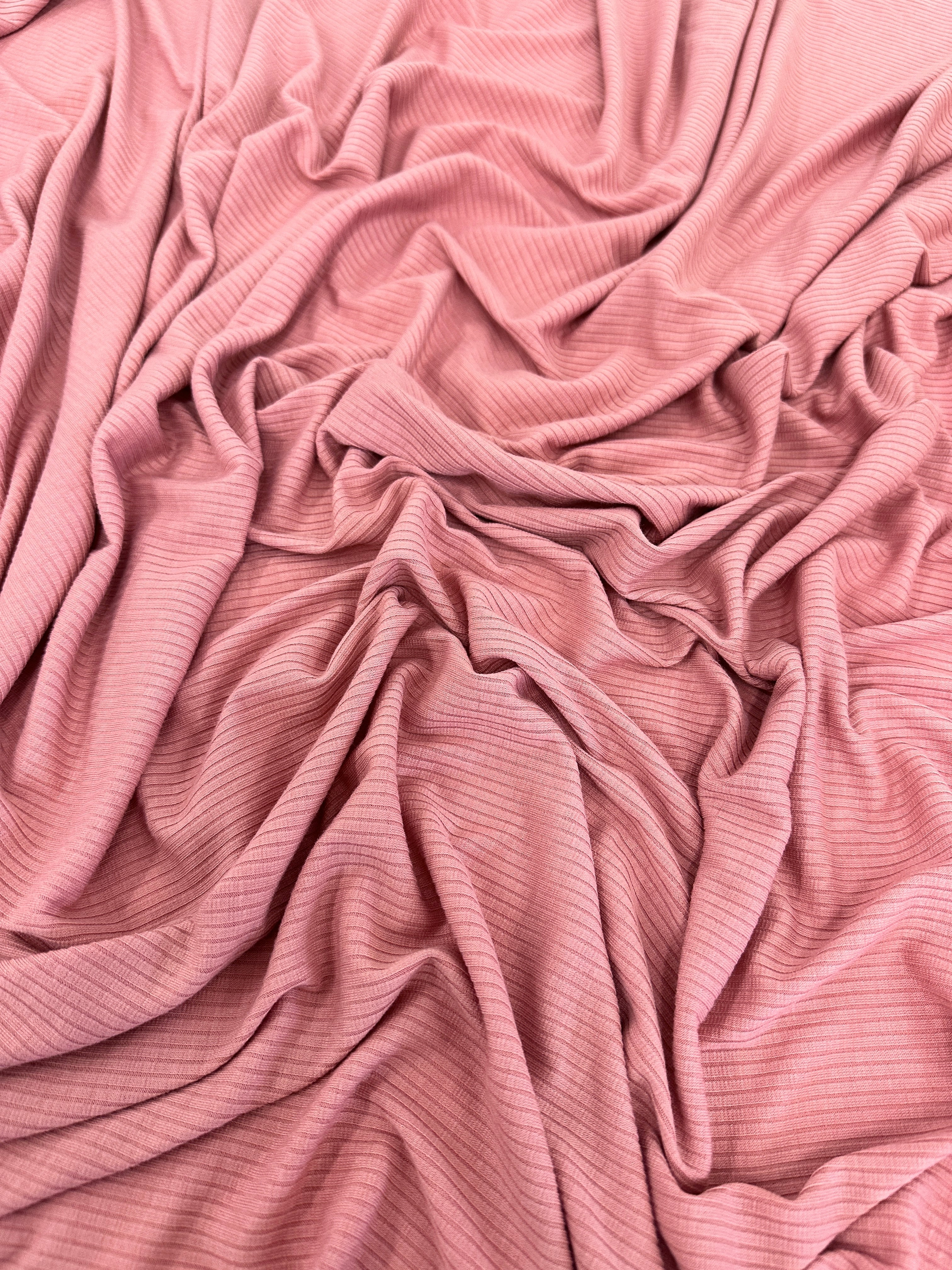 Rusty Rose Solid Rib Knit - Image 3