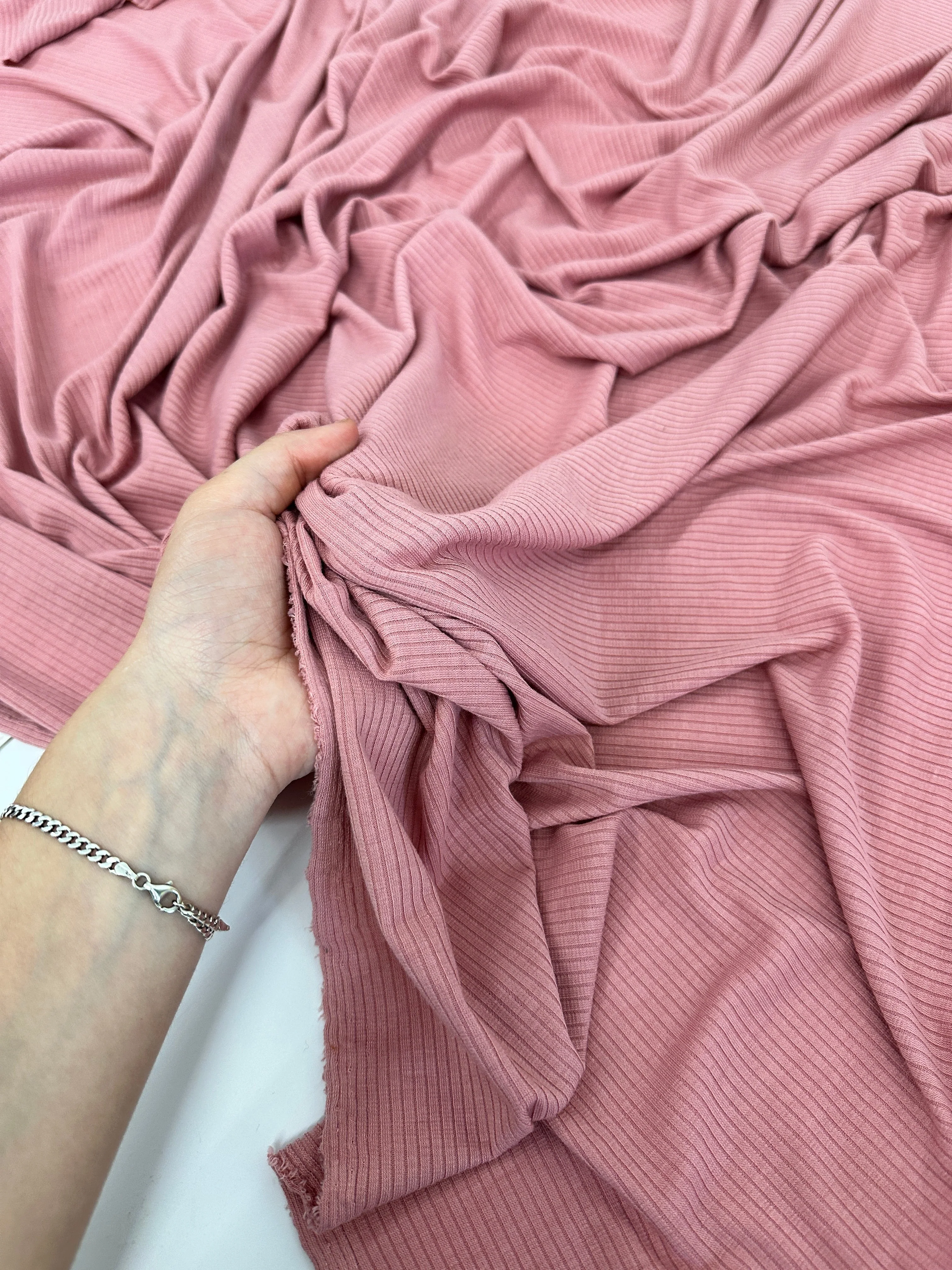 Rusty Rose Solid Rib Knit - Image 8