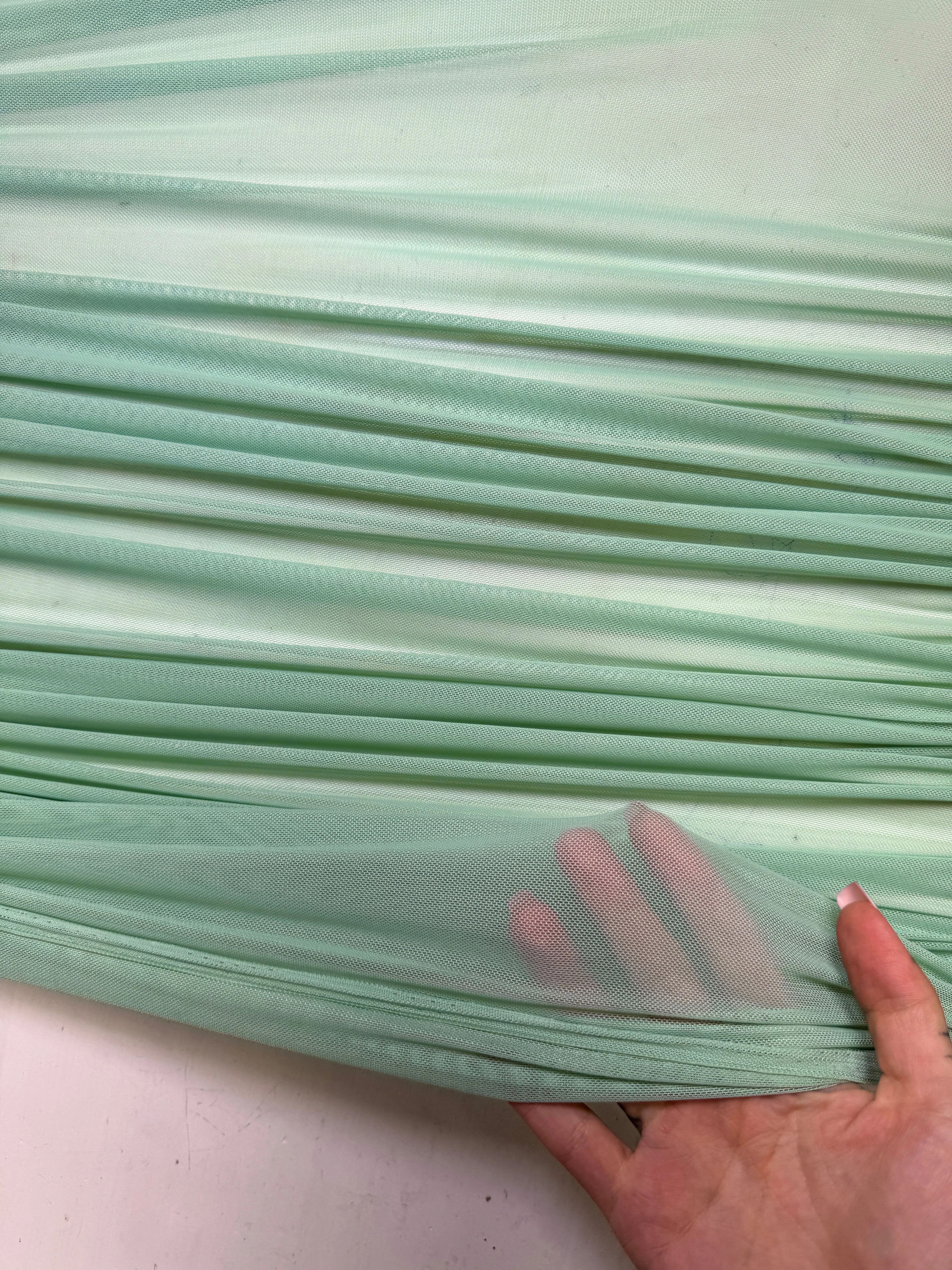 Sage Green 4 Way Stretch Power Mesh - Image 4